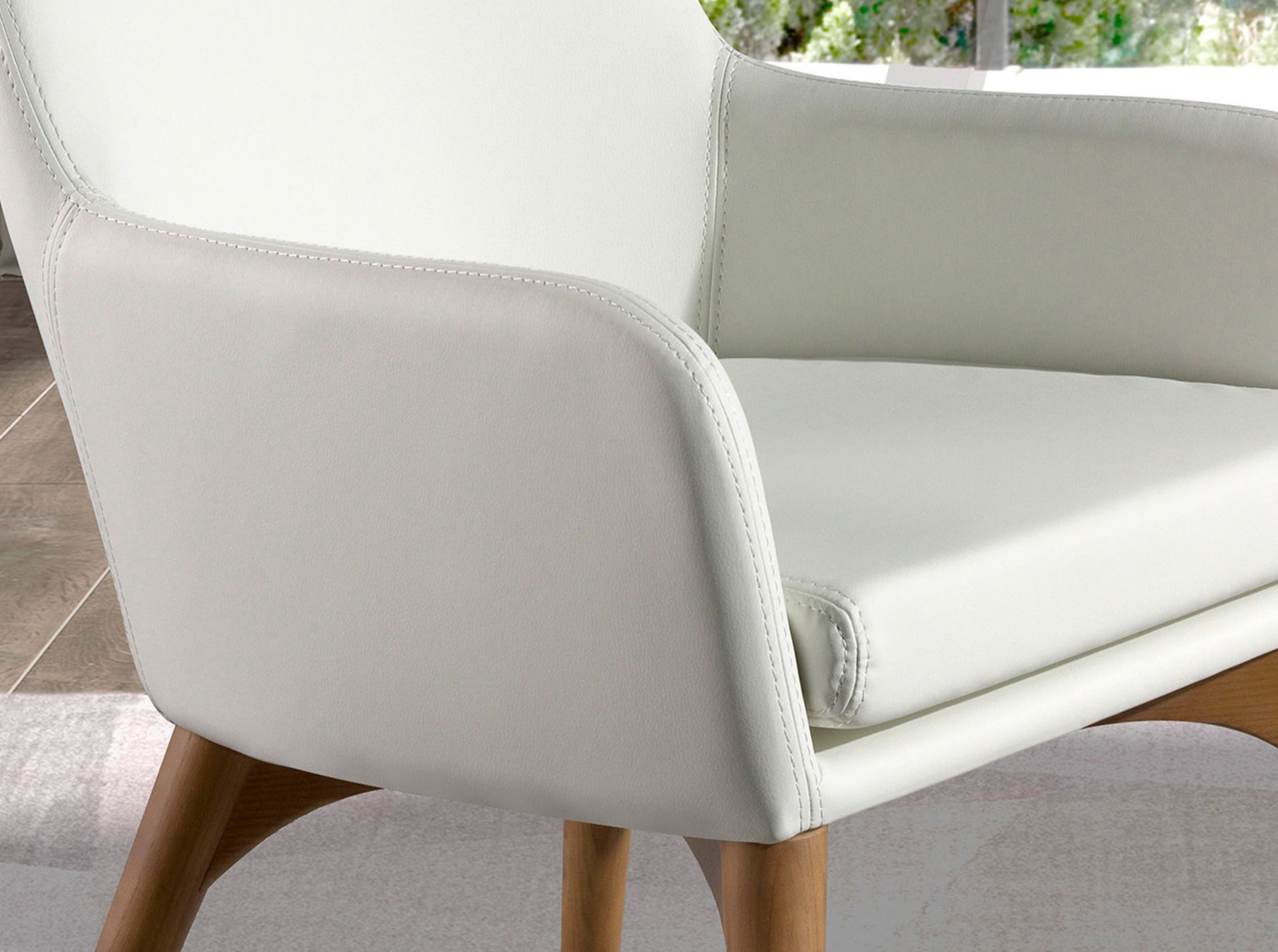 White leatherette chair
