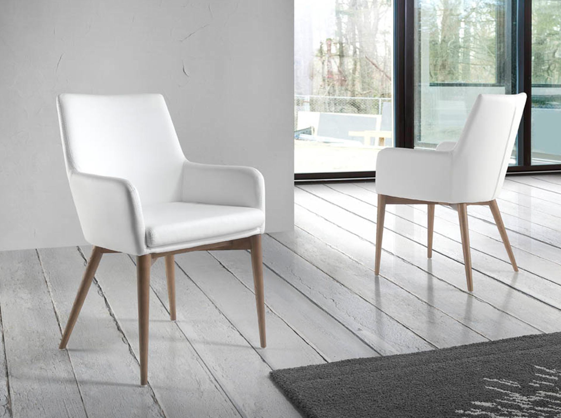 White leatherette chair