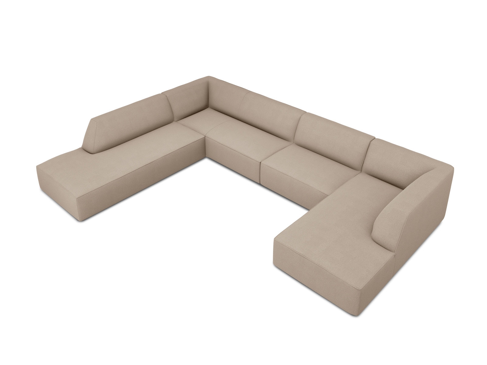 Panoramic Left Corner Sofa, "Ruby", 7 Seats, 366x273x69