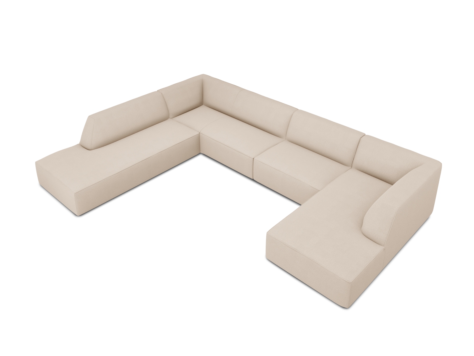 Panoramic Left Corner Sofa, "Ruby", 7 Seats, 366x273x69