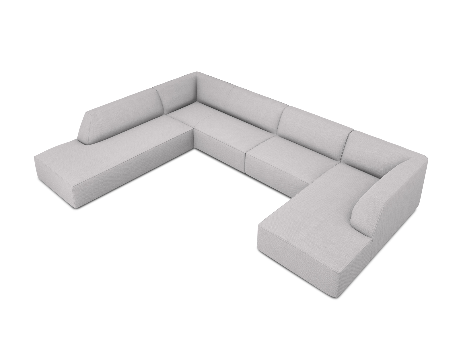 Panoramic Left Corner Sofa, "Ruby", 7 Seats, 366x273x69