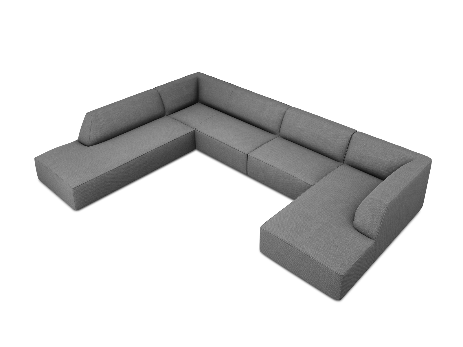 Panoramic Left Corner Sofa, "Ruby", 7 Seats, 366x273x69