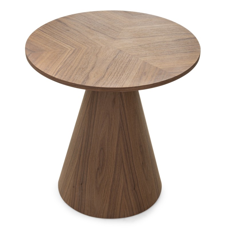 Okrągły stolik boczny Ange 60 cm, orzech