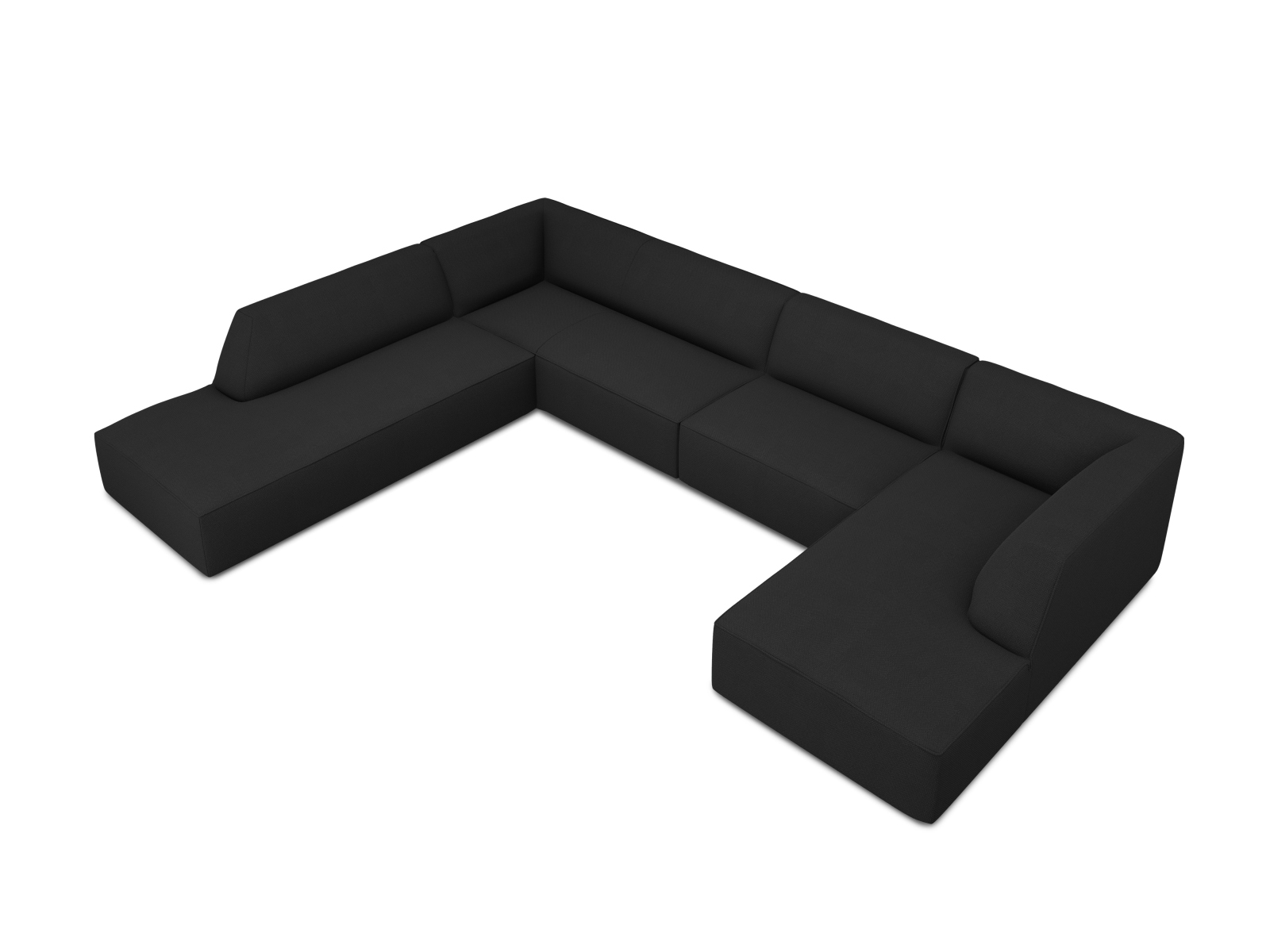 Panoramic Left Corner Sofa, "Ruby", 7 Seats, 366x273x69
