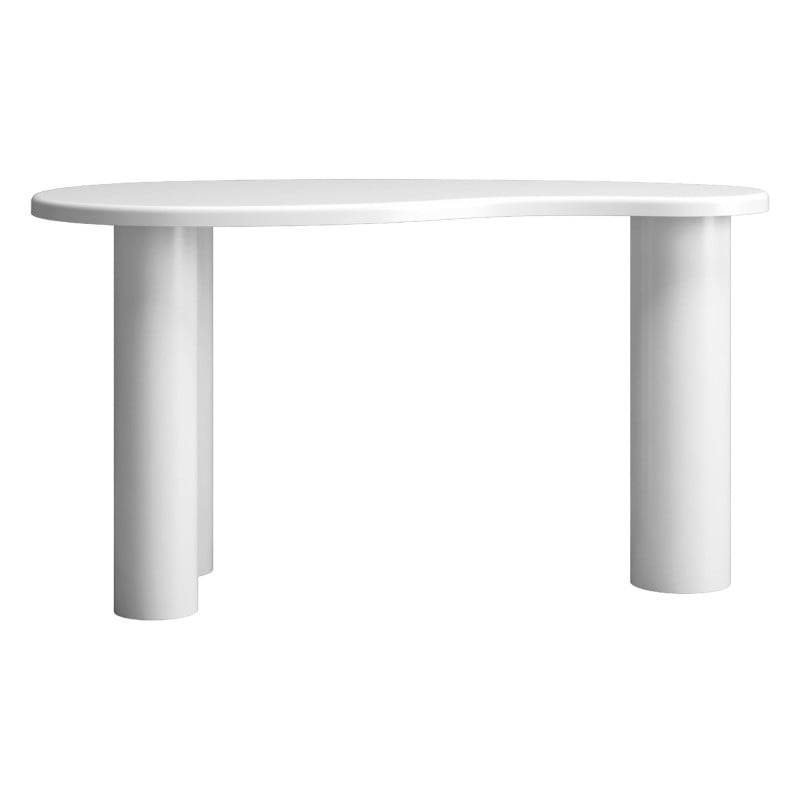 Biurko/konsola Santana 140 cm, białe, obłe kształty