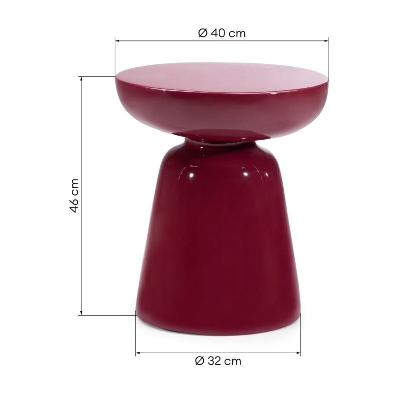 Stolik boczny Logan 40 cm,  burgund/wiśnia, glossy