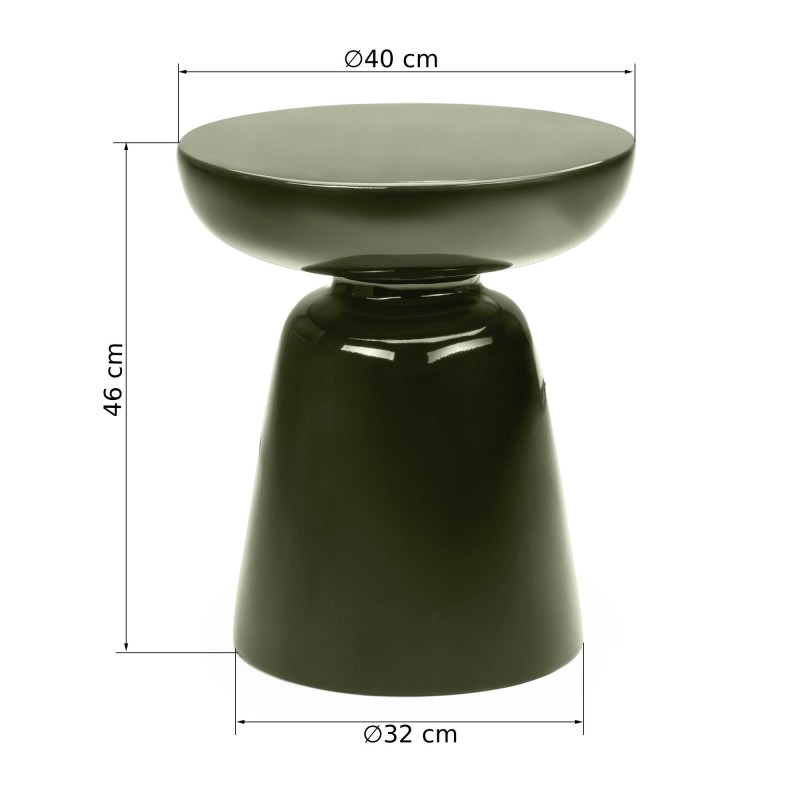 Stolik boczny Logan 40 cm,  oliwkowozielony, glossy