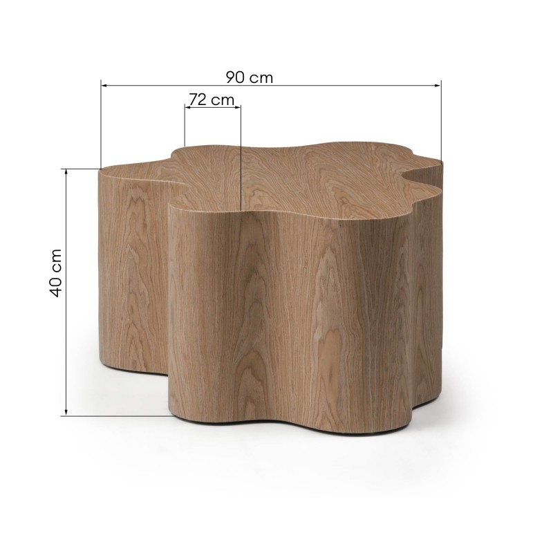 Stolik kawowy Cosmo 90 cm, orzech, obłe kształty