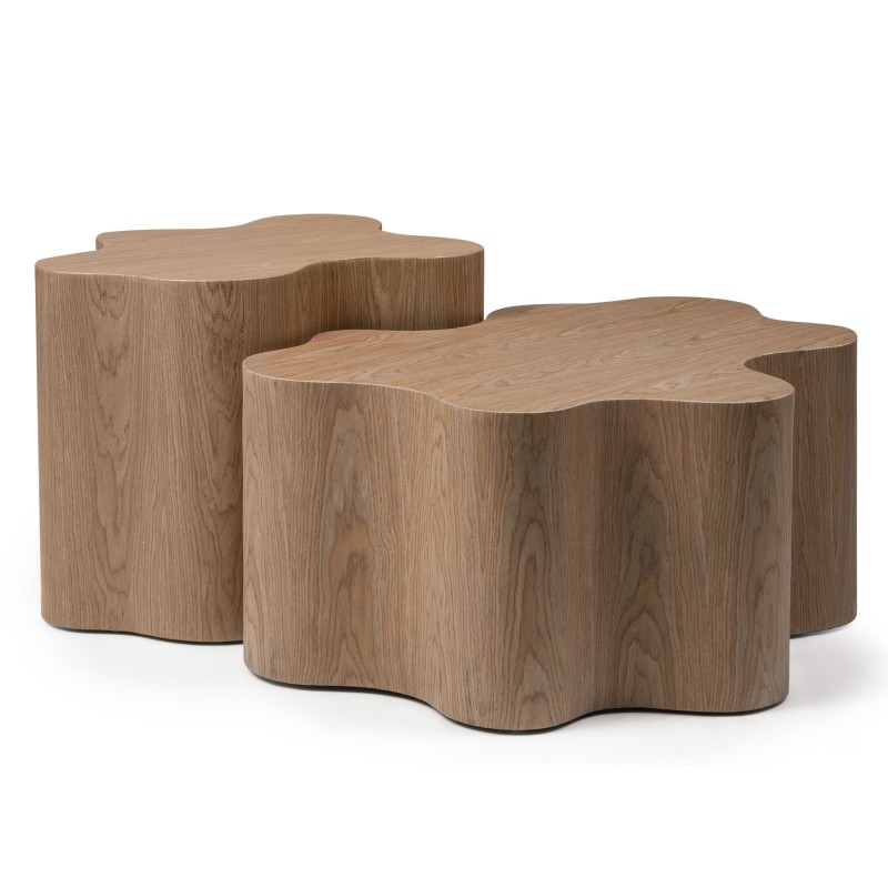 Stolik boczny Cosmo 66 cm, orzech, obłe kształty