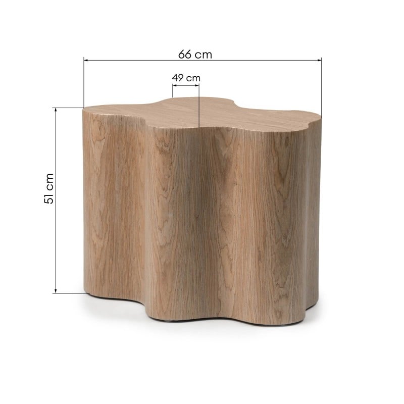 Stolik boczny Cosmo 66 cm, orzech, obłe kształty