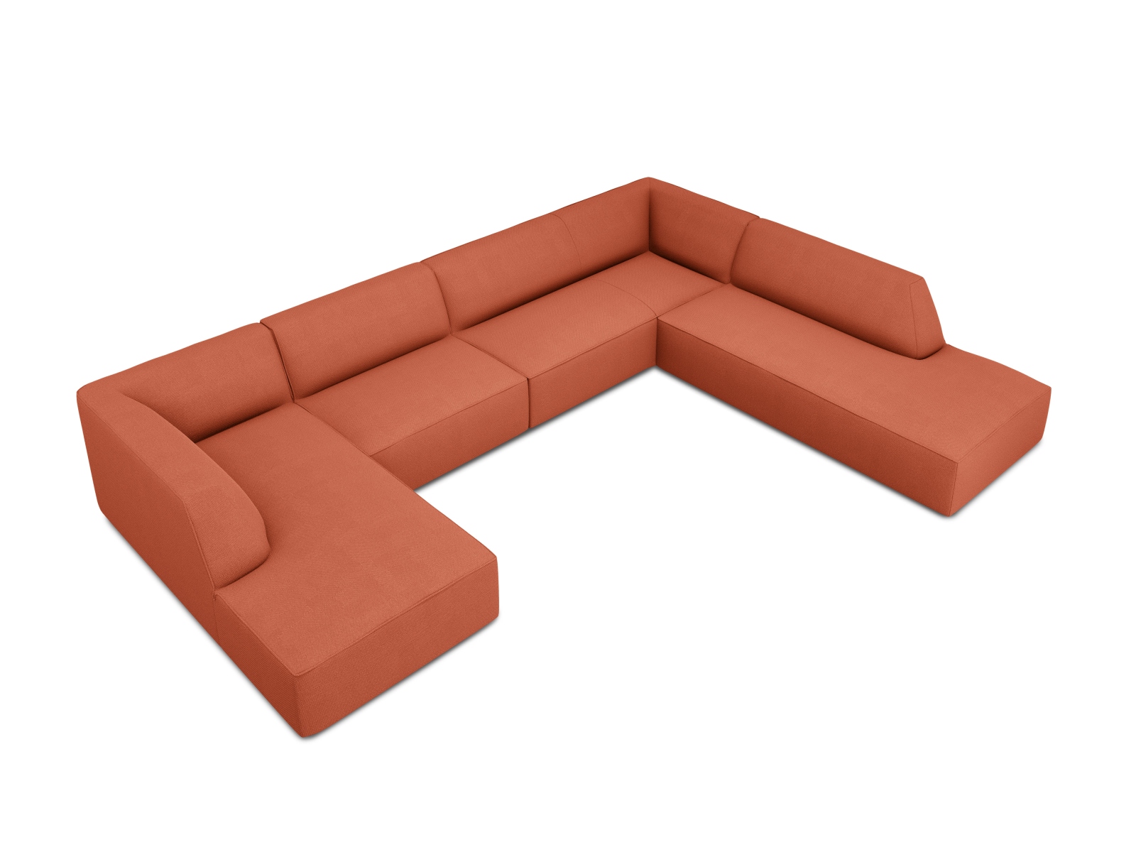 Panoramic Right Corner Sofa, "Ruby", 7 Seats, 366x273x69