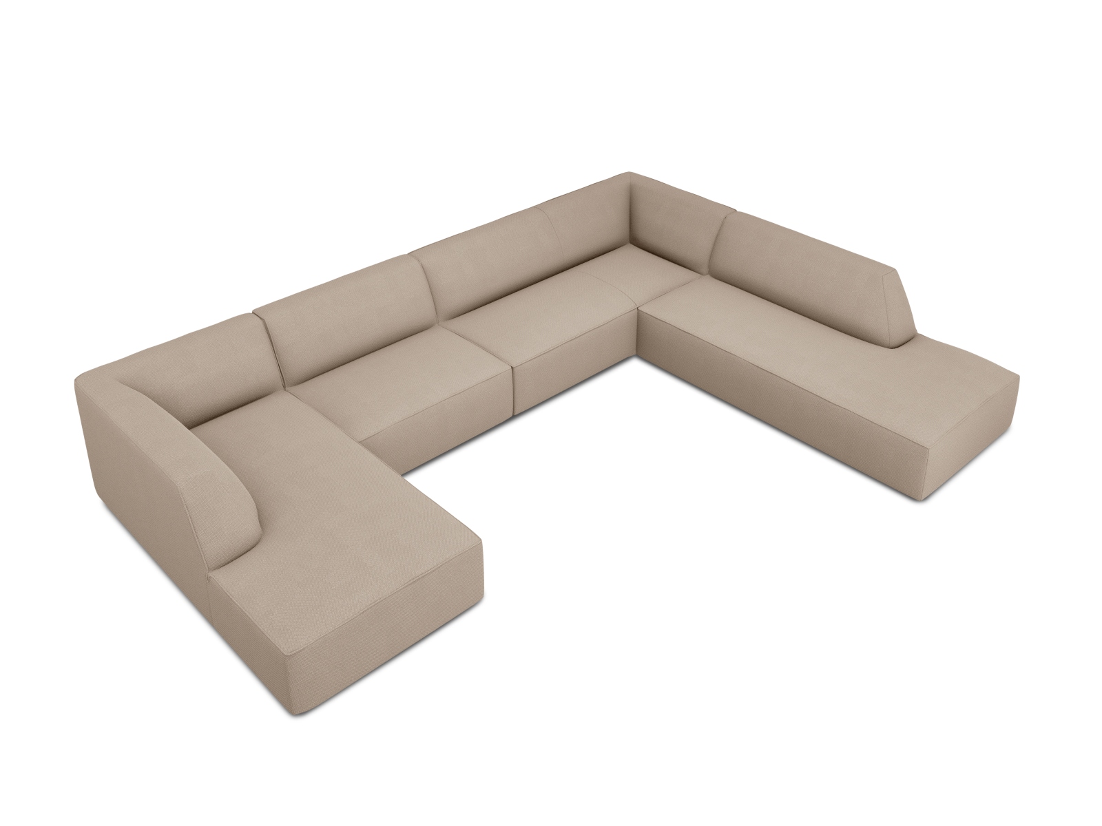 Panoramic Right Corner Sofa, "Ruby", 7 Seats, 366x273x69