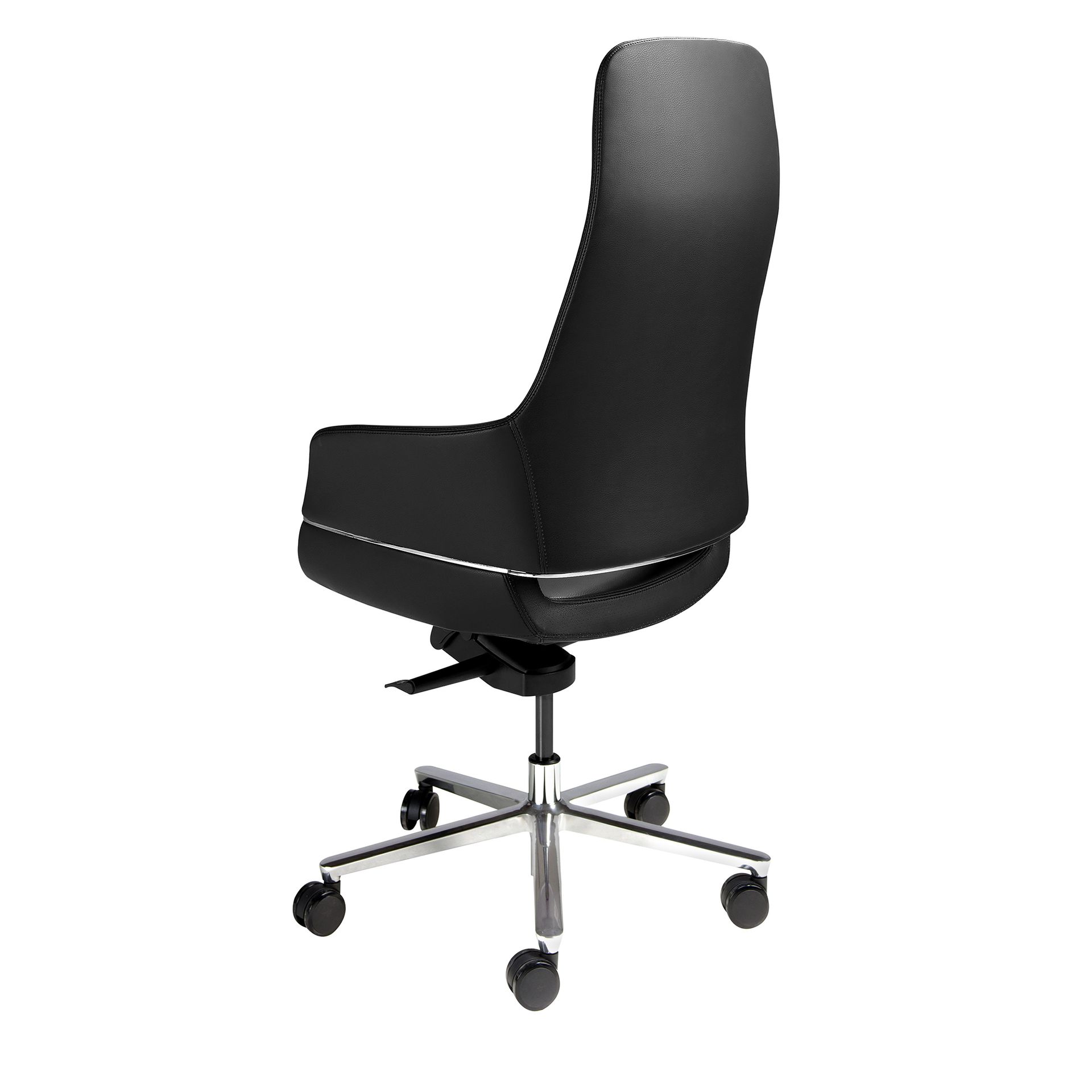 Black leatherette swivel office chair