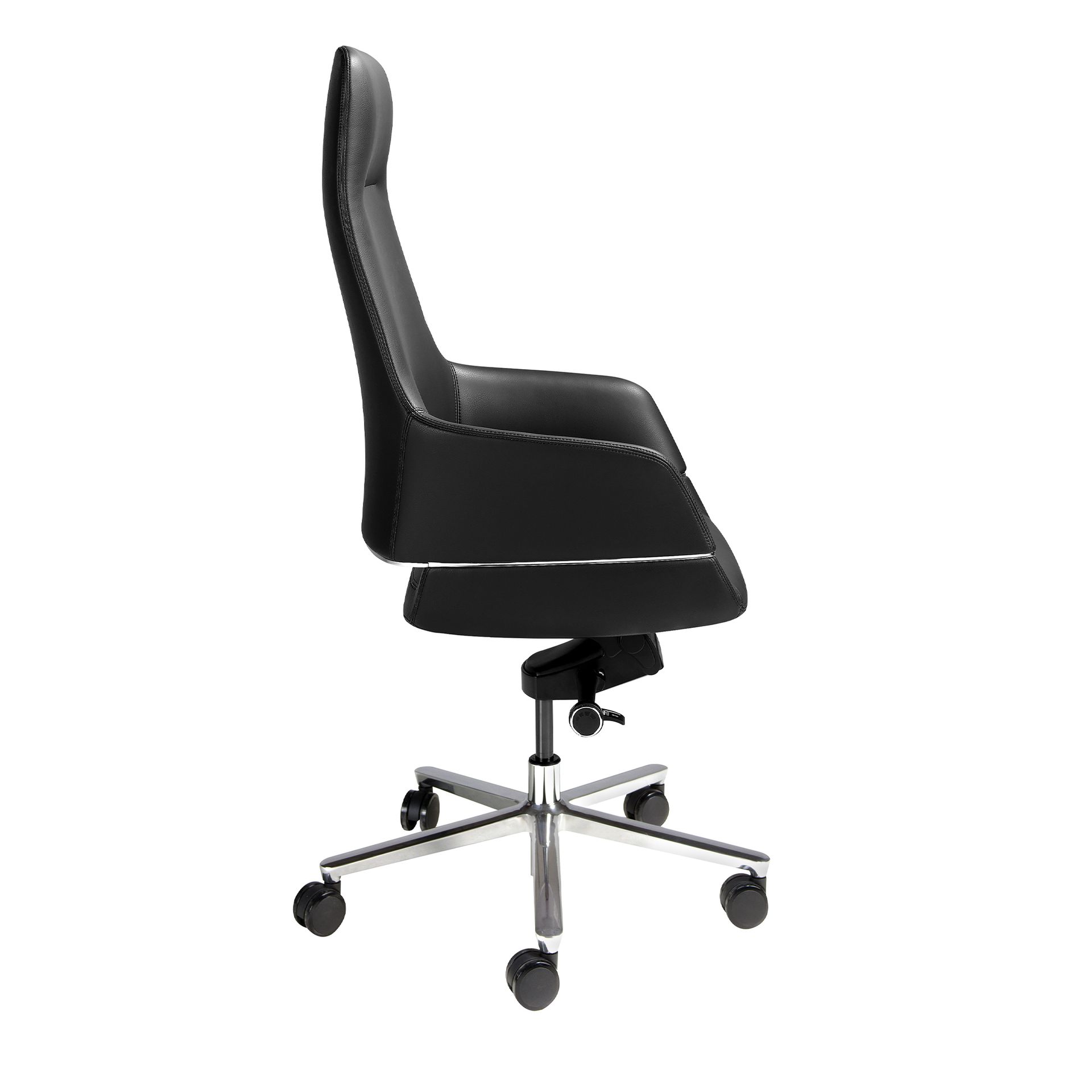 Black leatherette swivel office chair