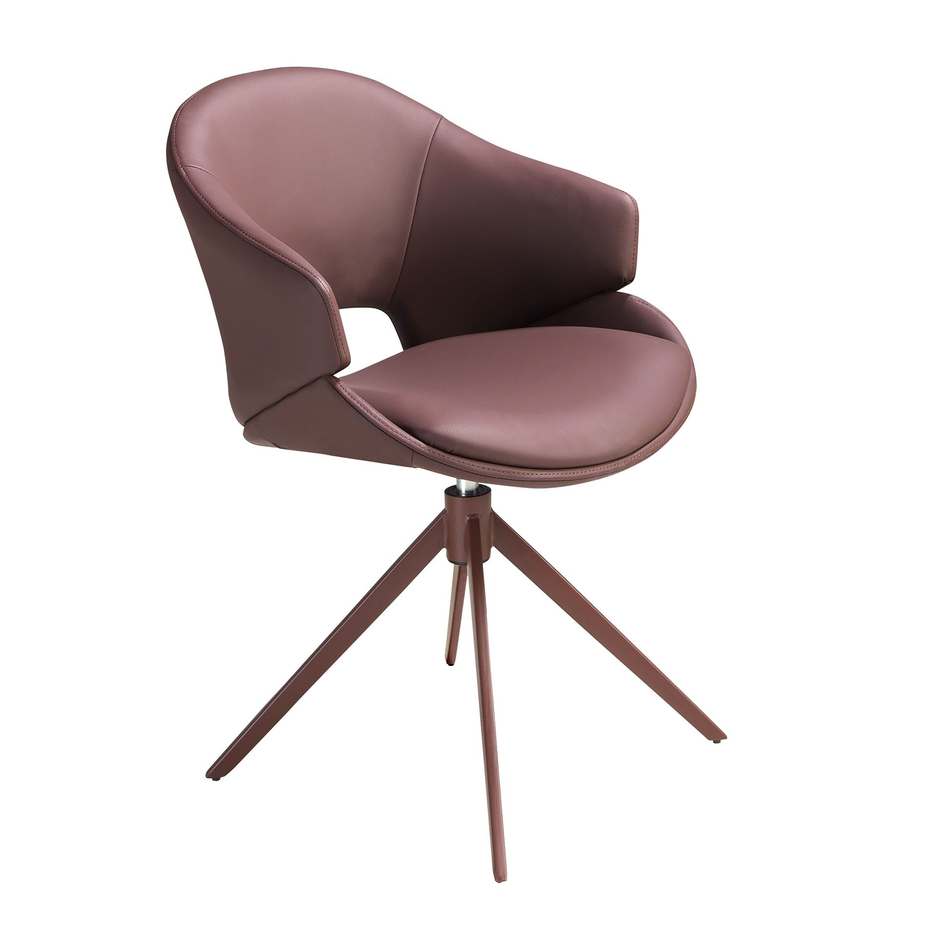 Copper brown leatherette swivel chair