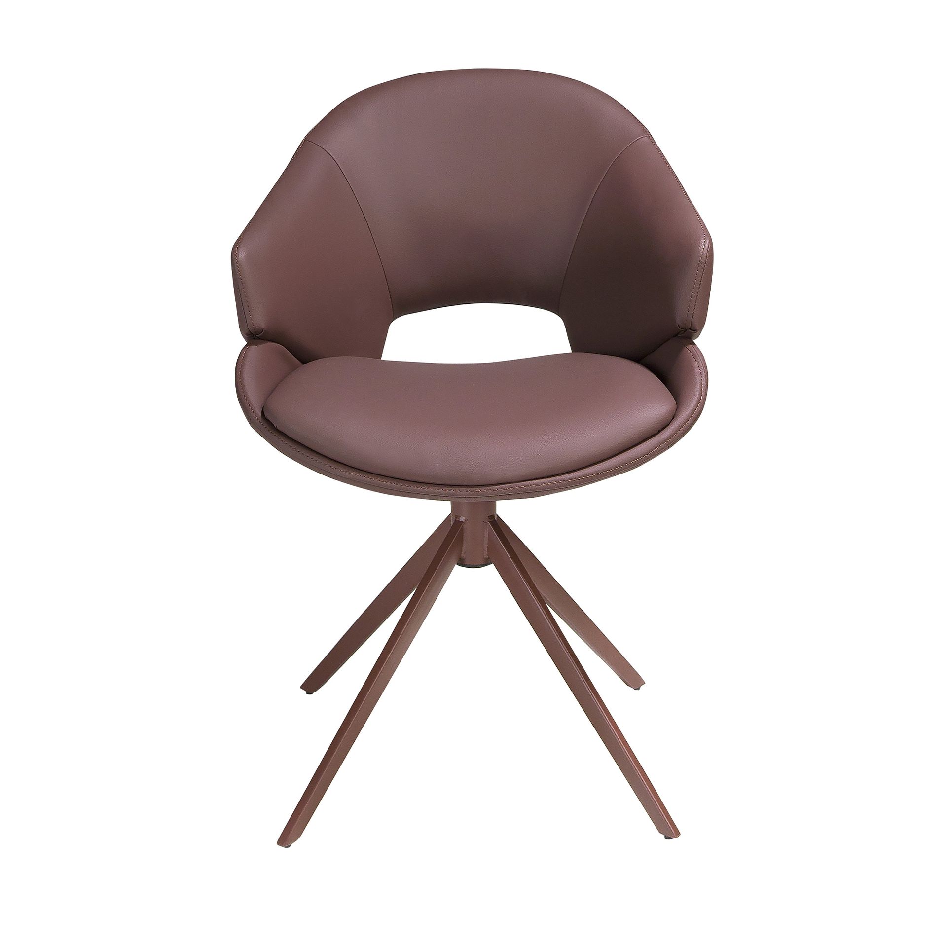 Copper brown leatherette swivel chair