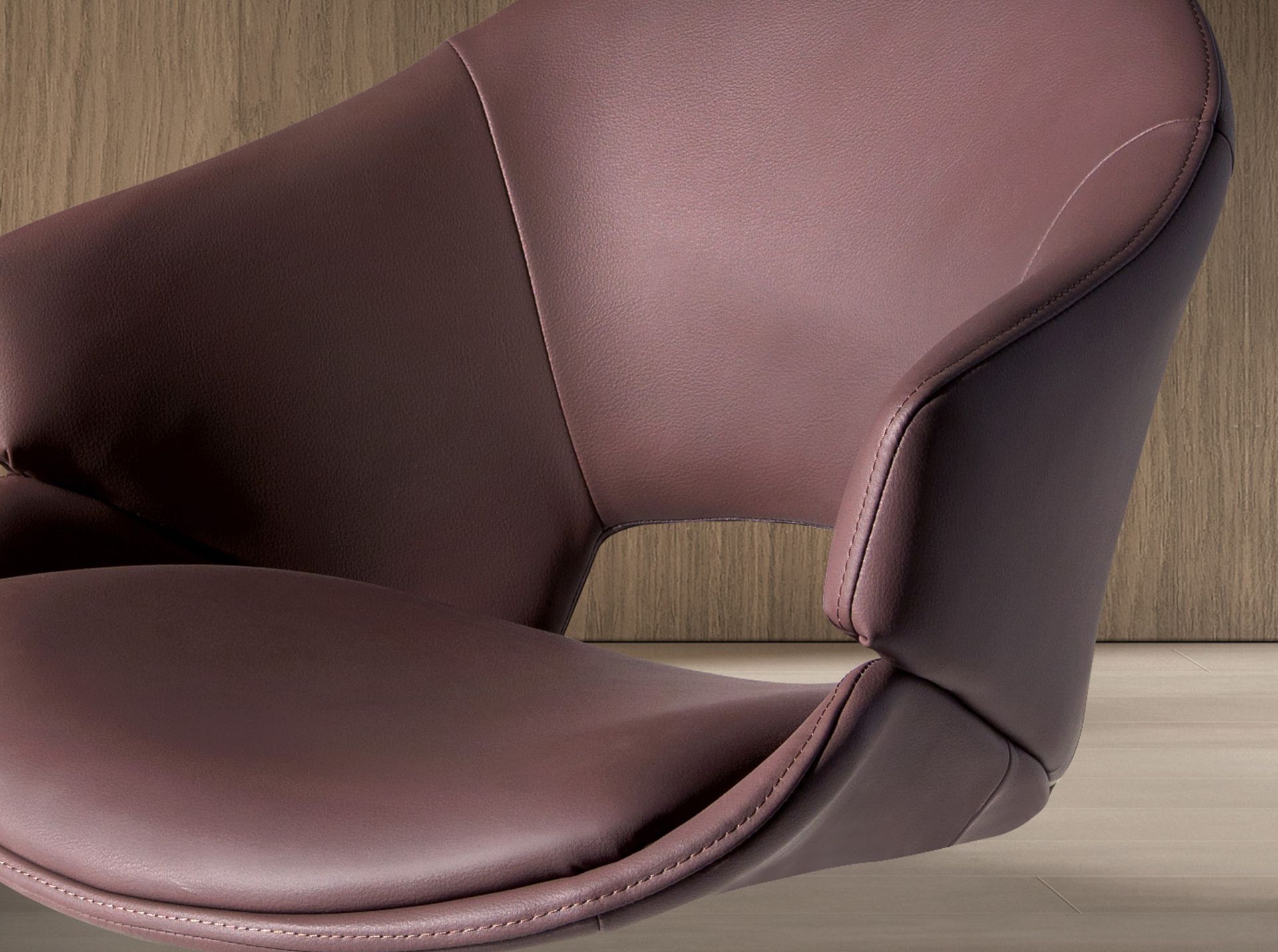 Copper brown leatherette swivel chair