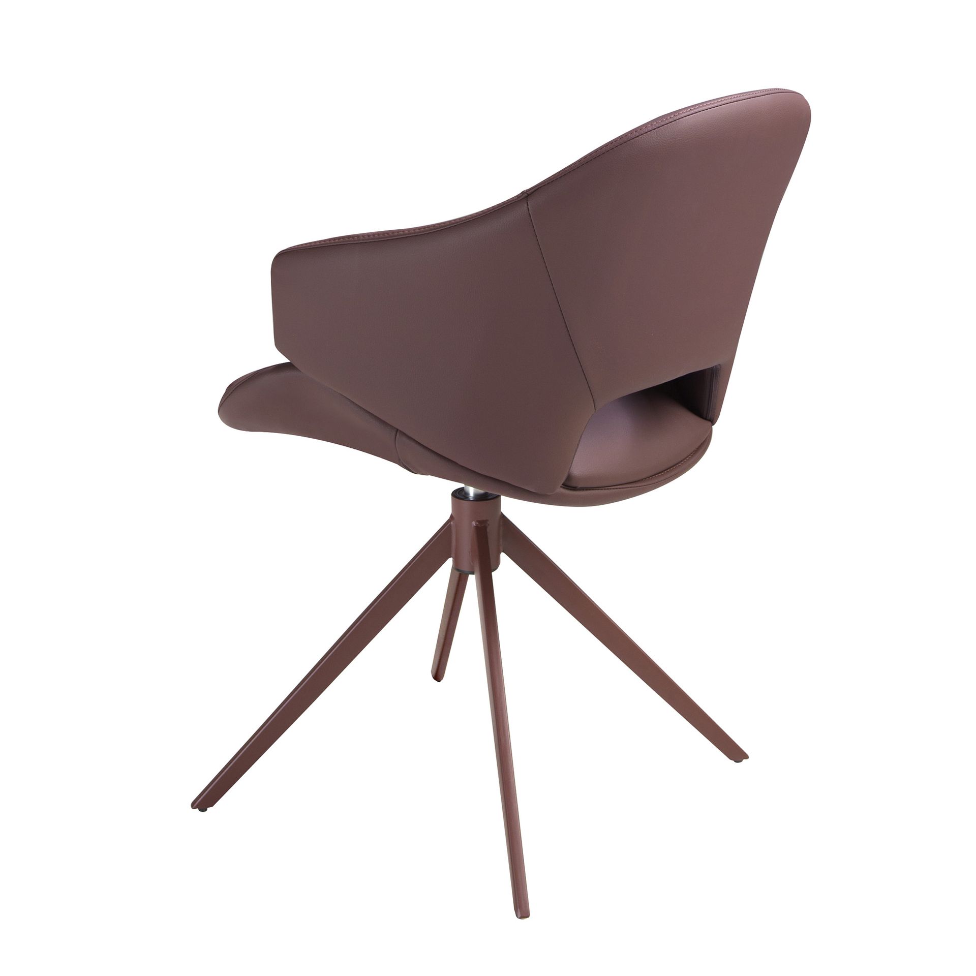 Copper brown leatherette swivel chair