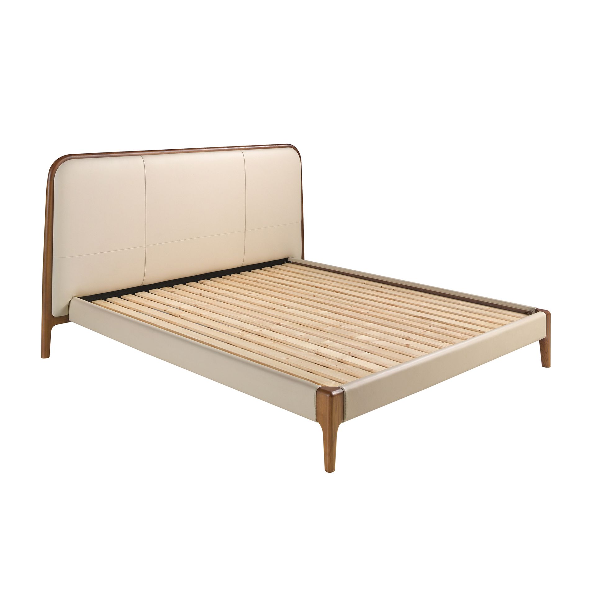 Cream leatherette bed