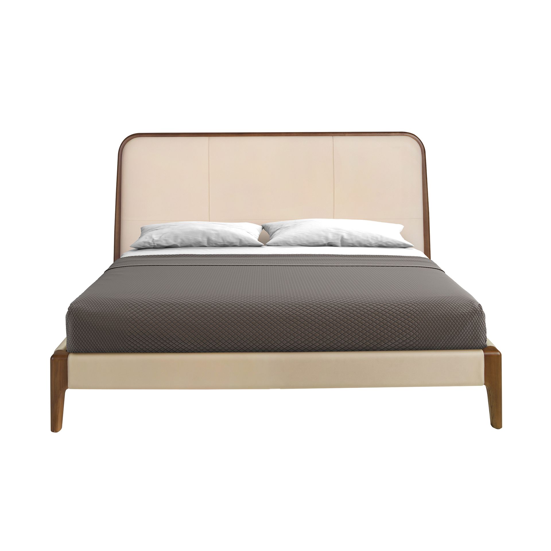 Cream leatherette bed