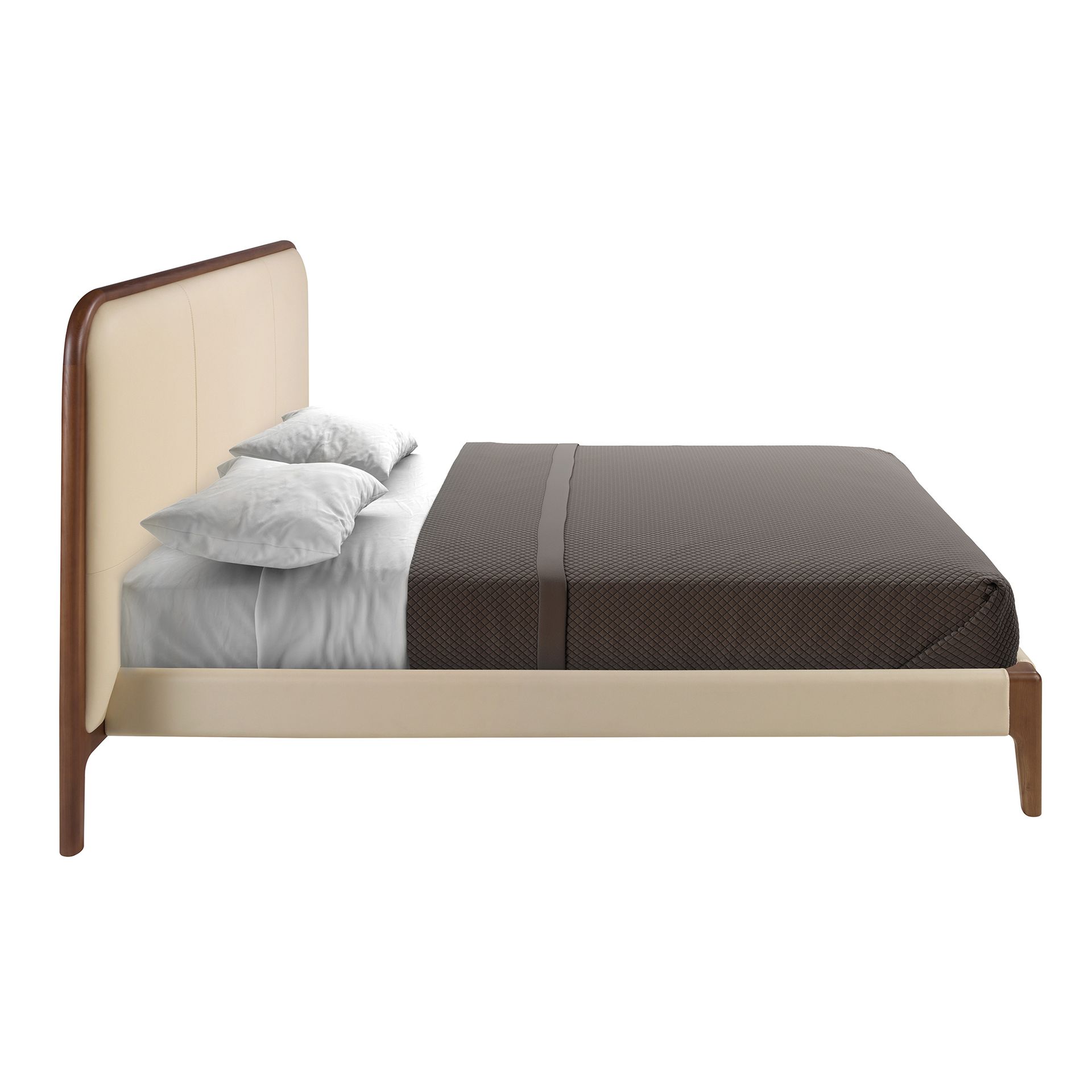 Cream leatherette bed