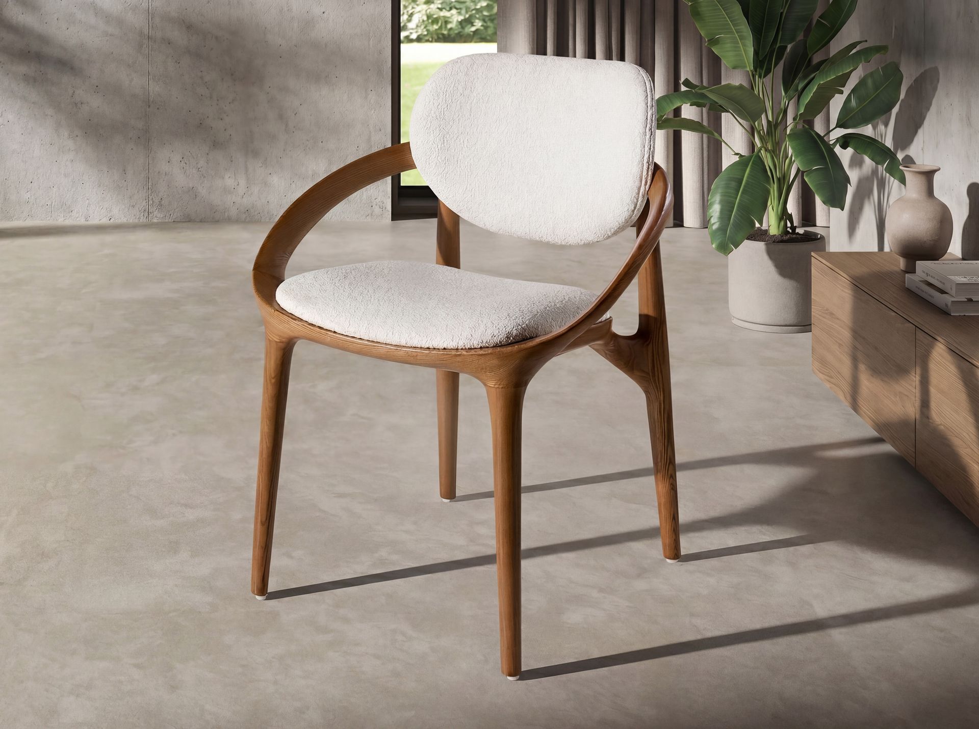 Off-white fabric chair