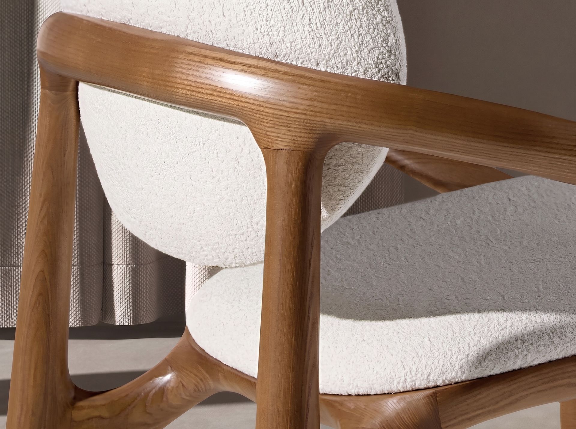 Off-white fabric chair