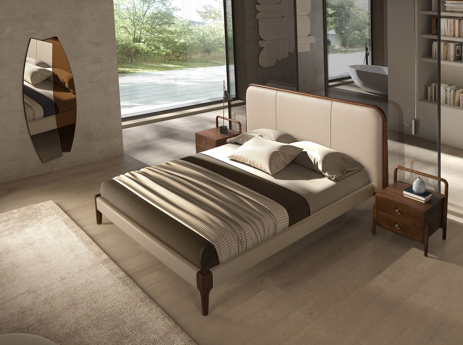 Organic walnut wall mirror