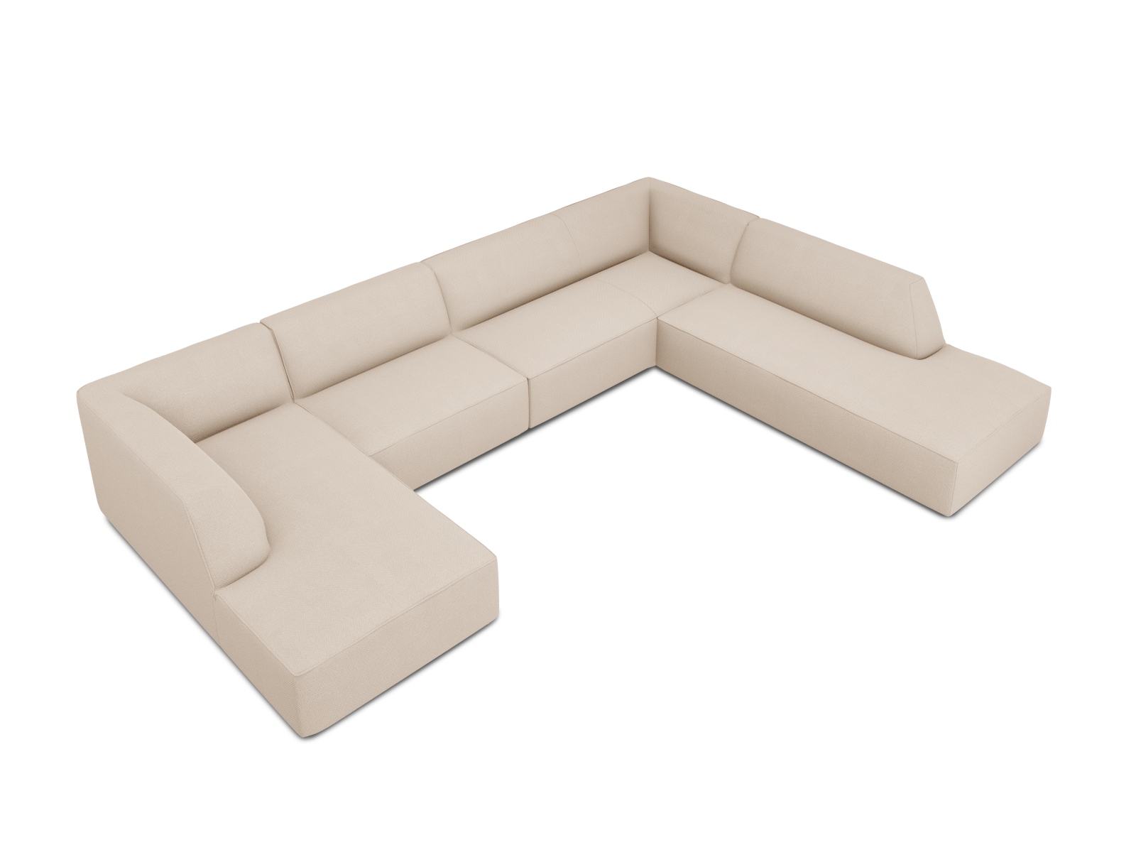 Panoramic Right Corner Sofa, "Ruby", 7 Seats, 366x273x69