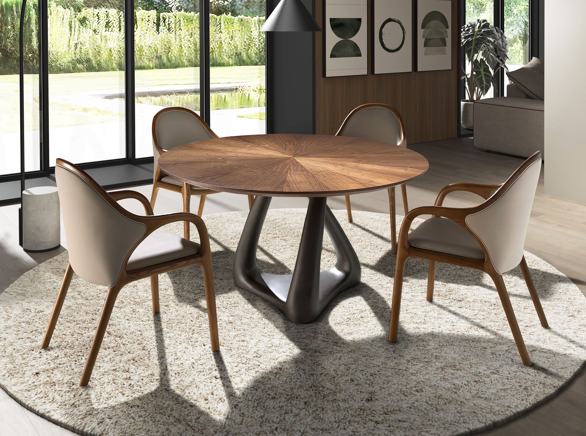 Sand leatherette chair