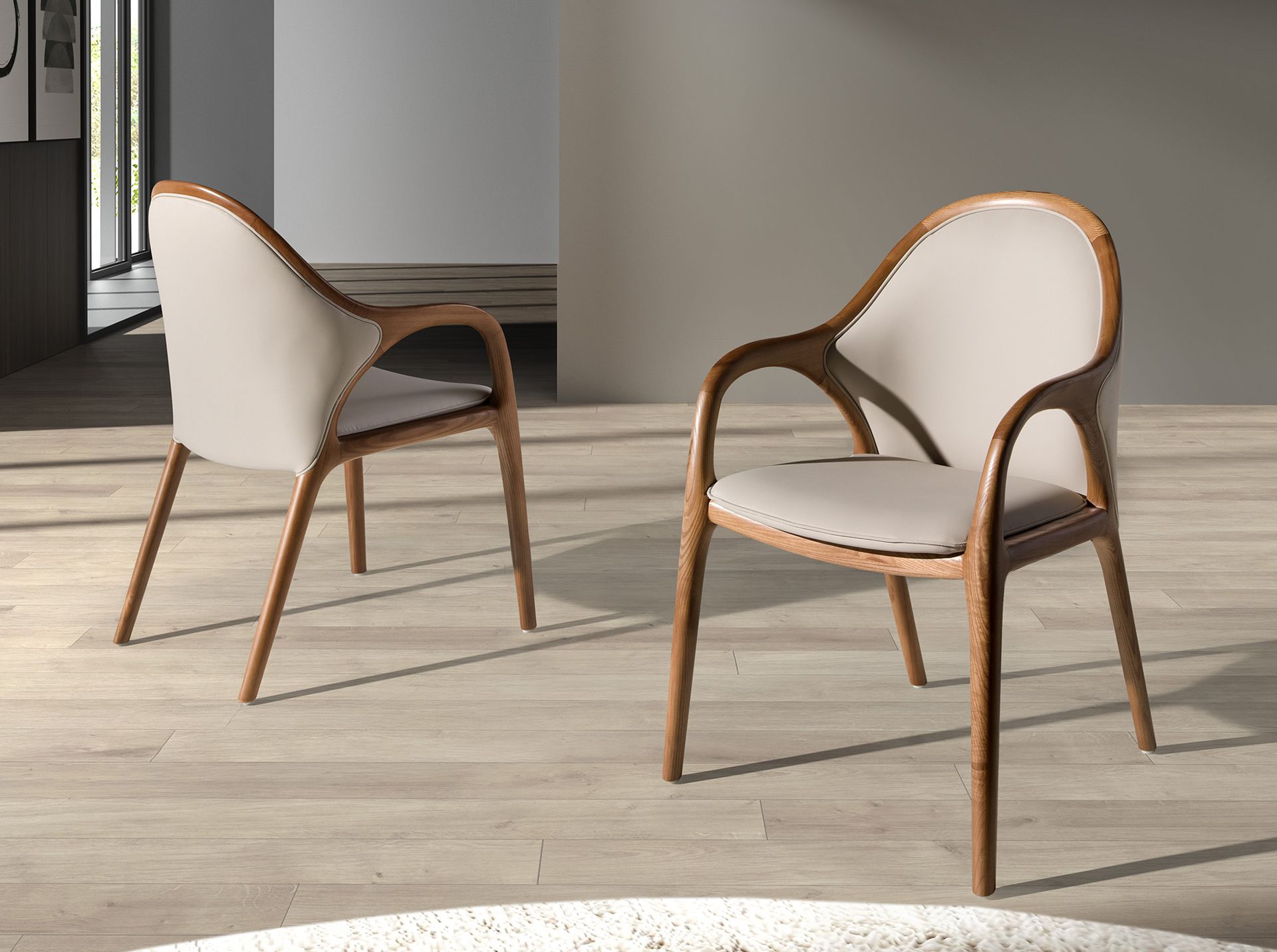 Sand leatherette chair