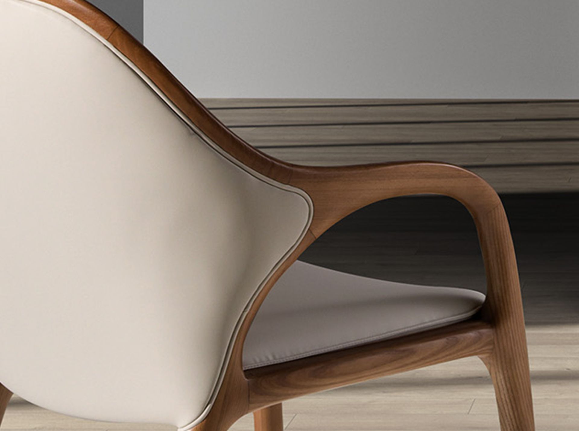 Sand leatherette chair