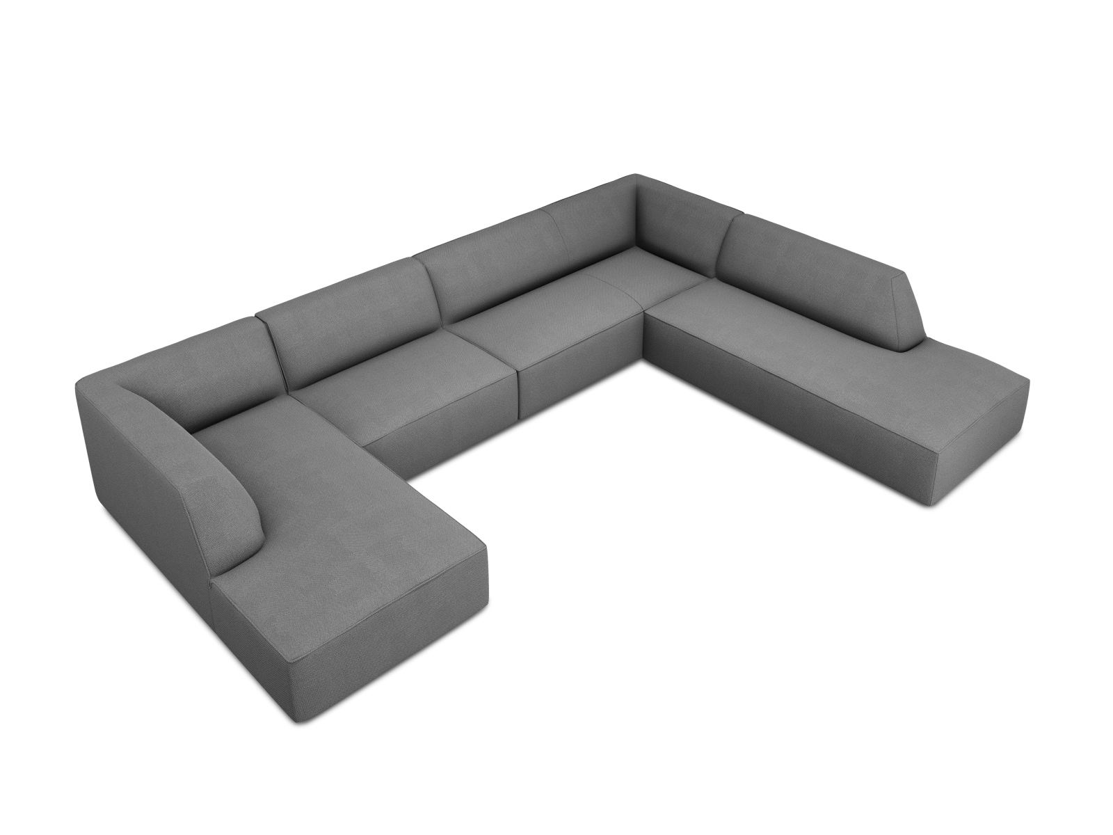 Panoramic Right Corner Sofa, "Ruby", 7 Seats, 366x273x69