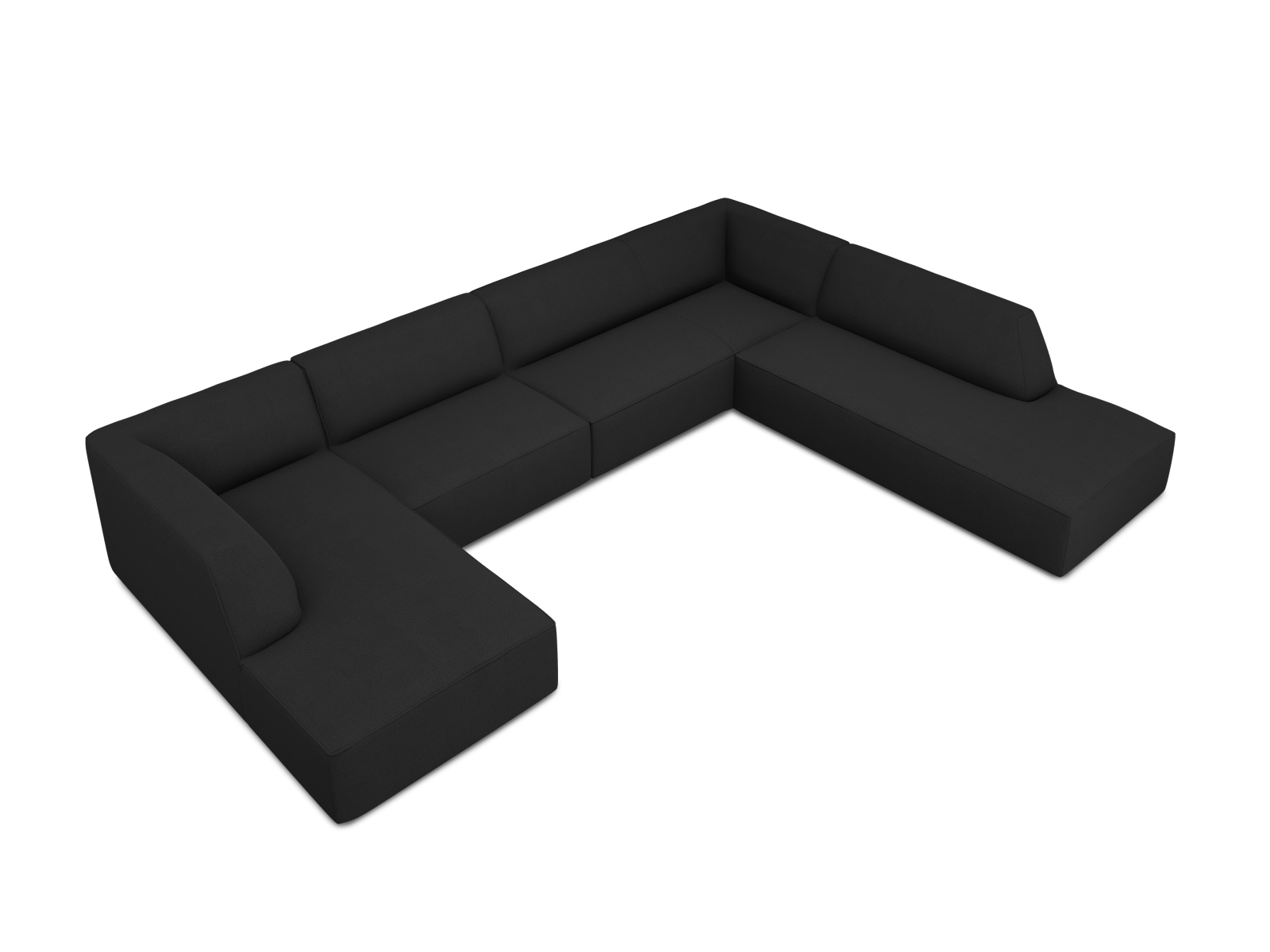 Panoramic Right Corner Sofa, "Ruby", 7 Seats, 366x273x69