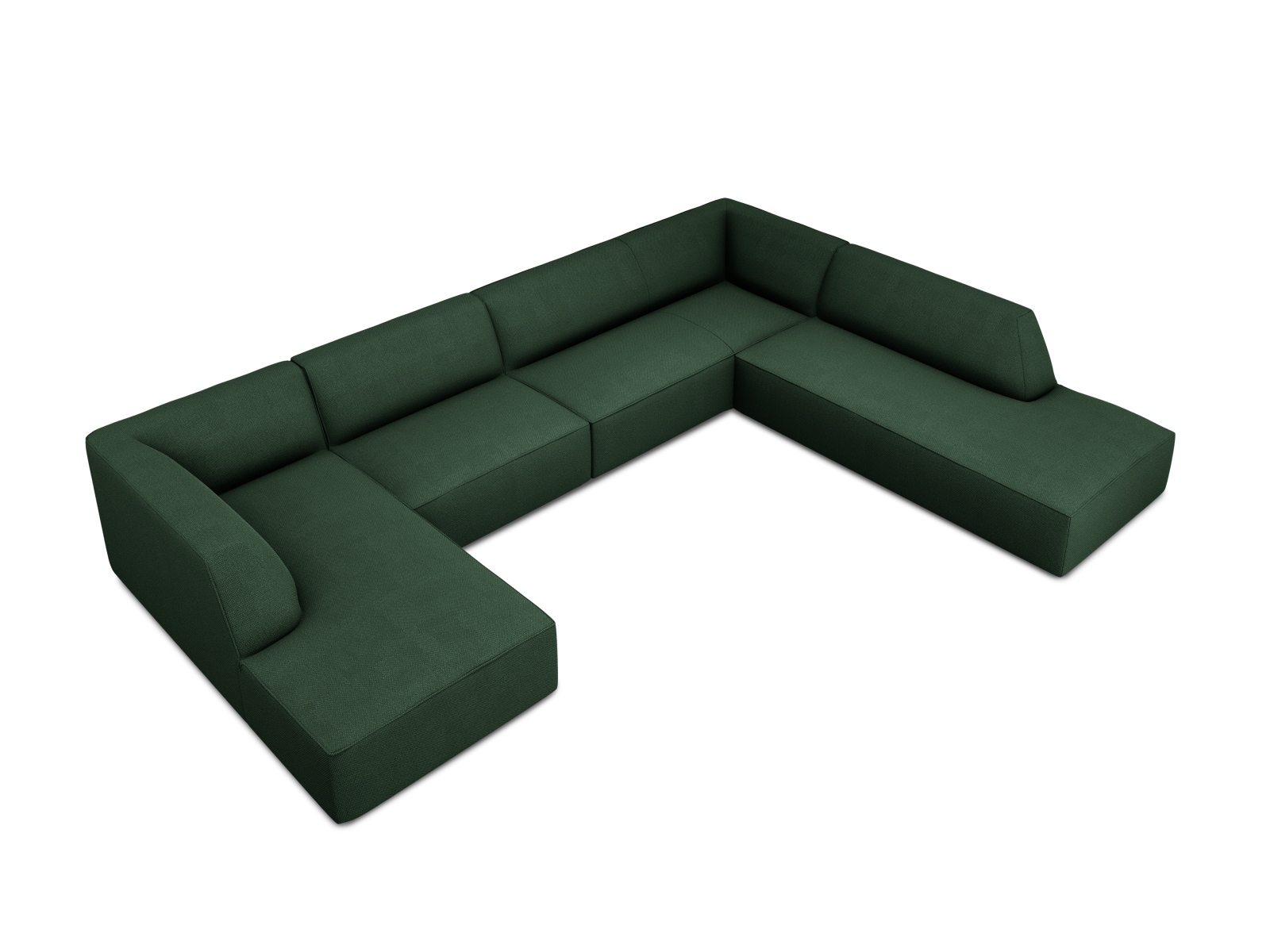 Panoramic Right Corner Sofa, "Ruby", 7 Seats, 366x273x69