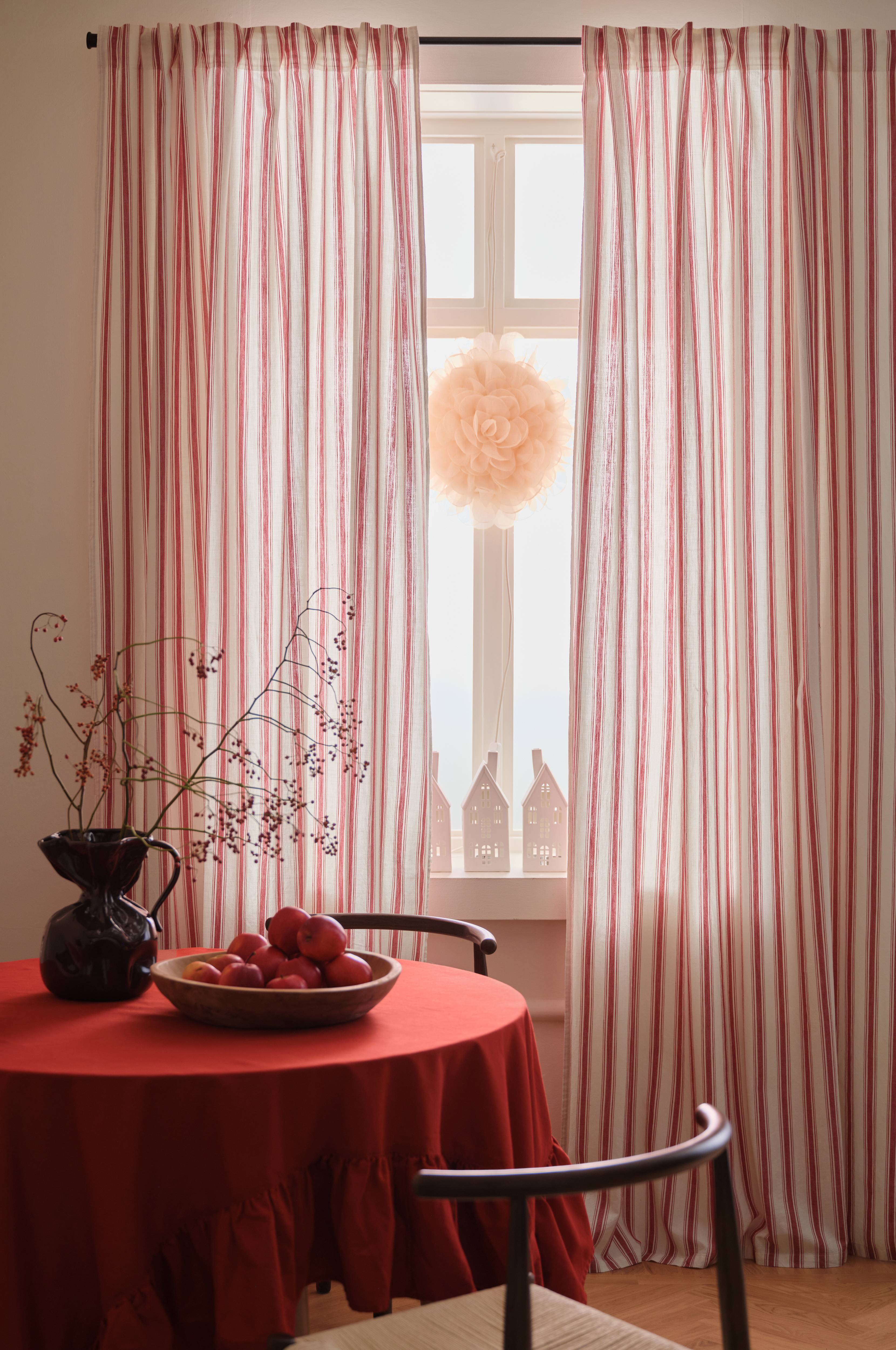 Gardin med multibånd Sally Stripe 2-pakning