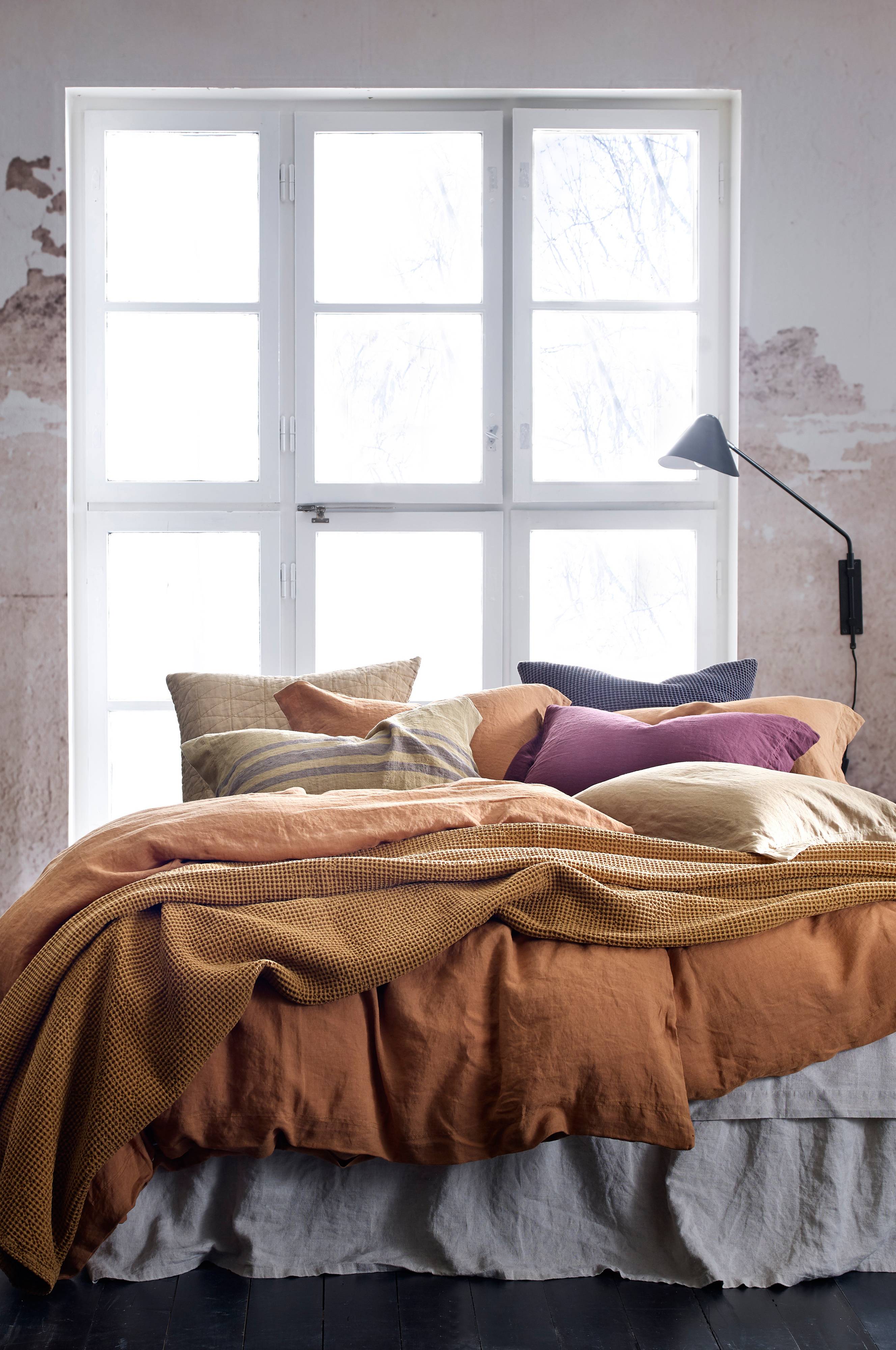 Sengekappe Candice i vasket lin 45 cm