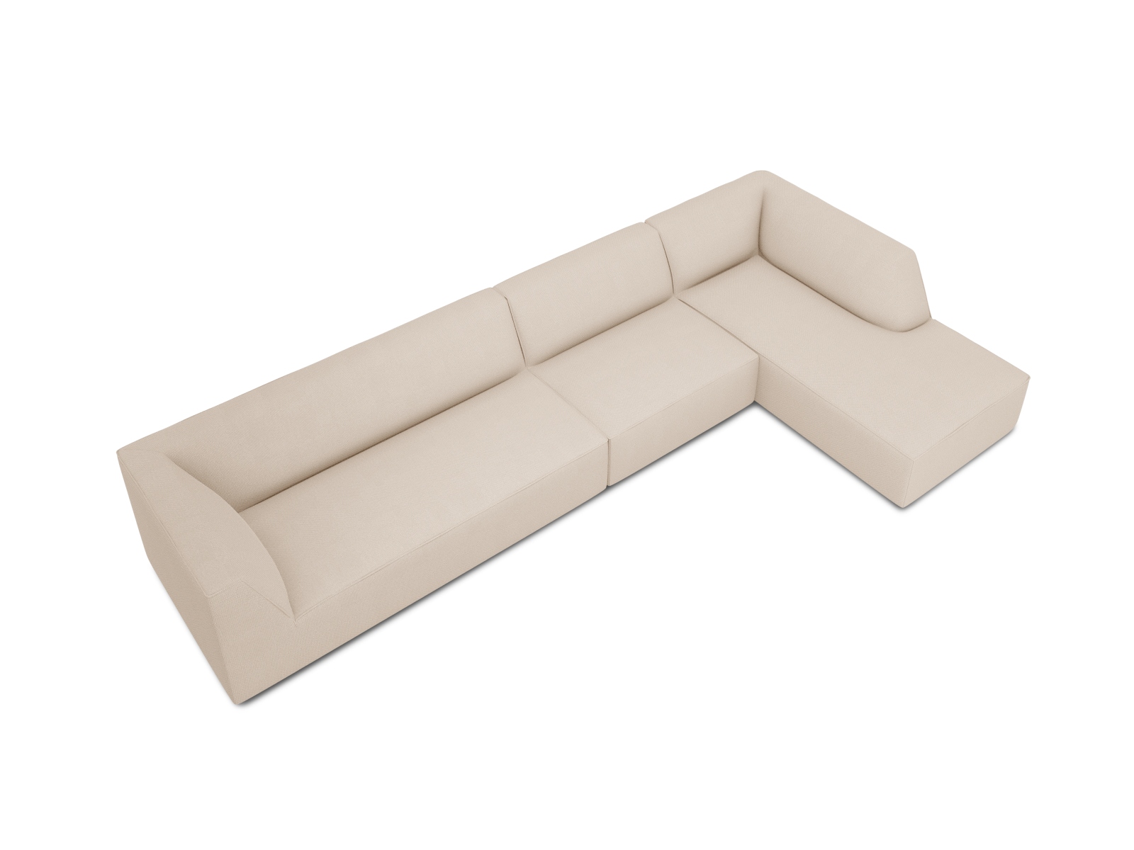 Modular Right Corner Sofa, "Ruby", 5 Seats, 366x180x69
