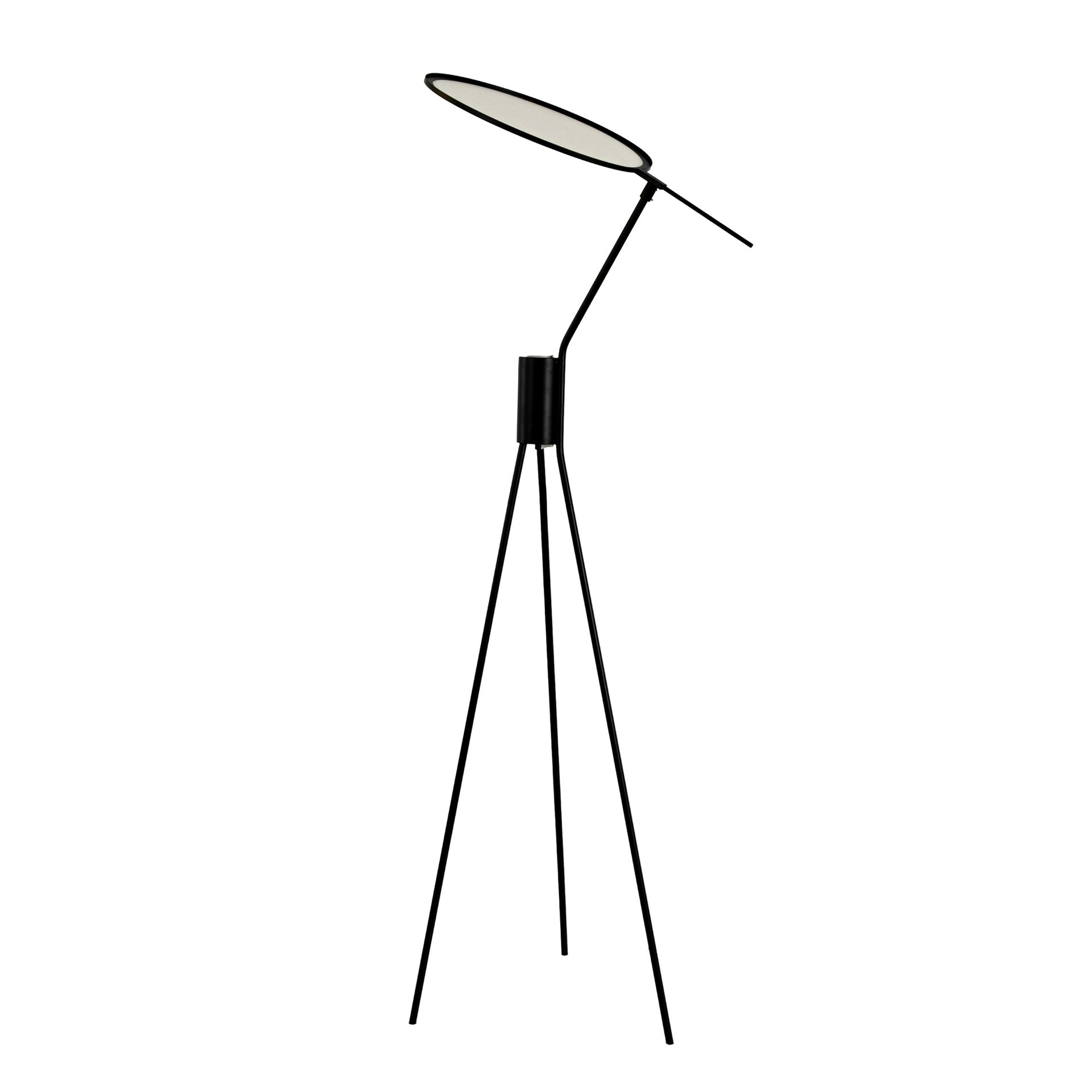 Black steel floor lamp