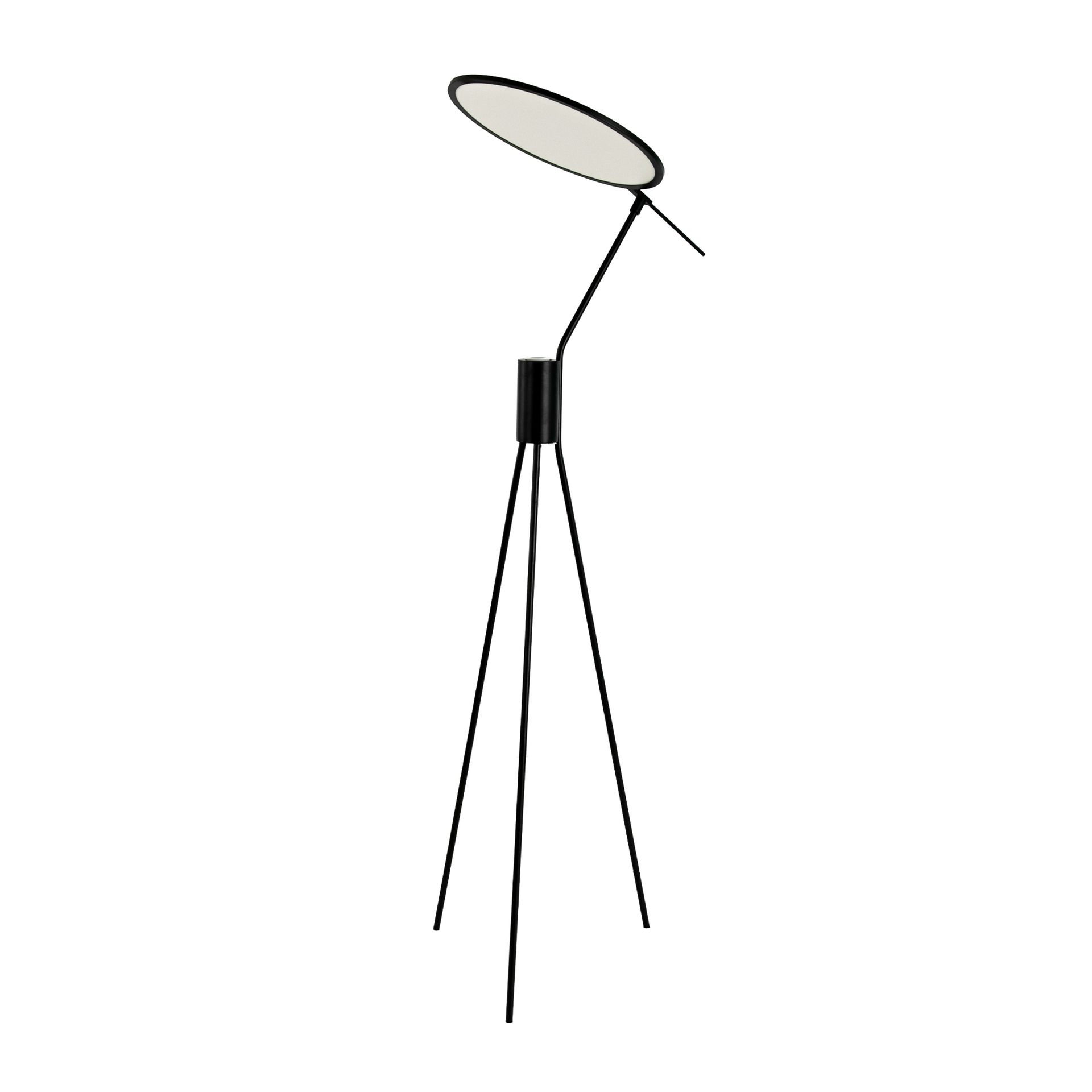 Black steel floor lamp