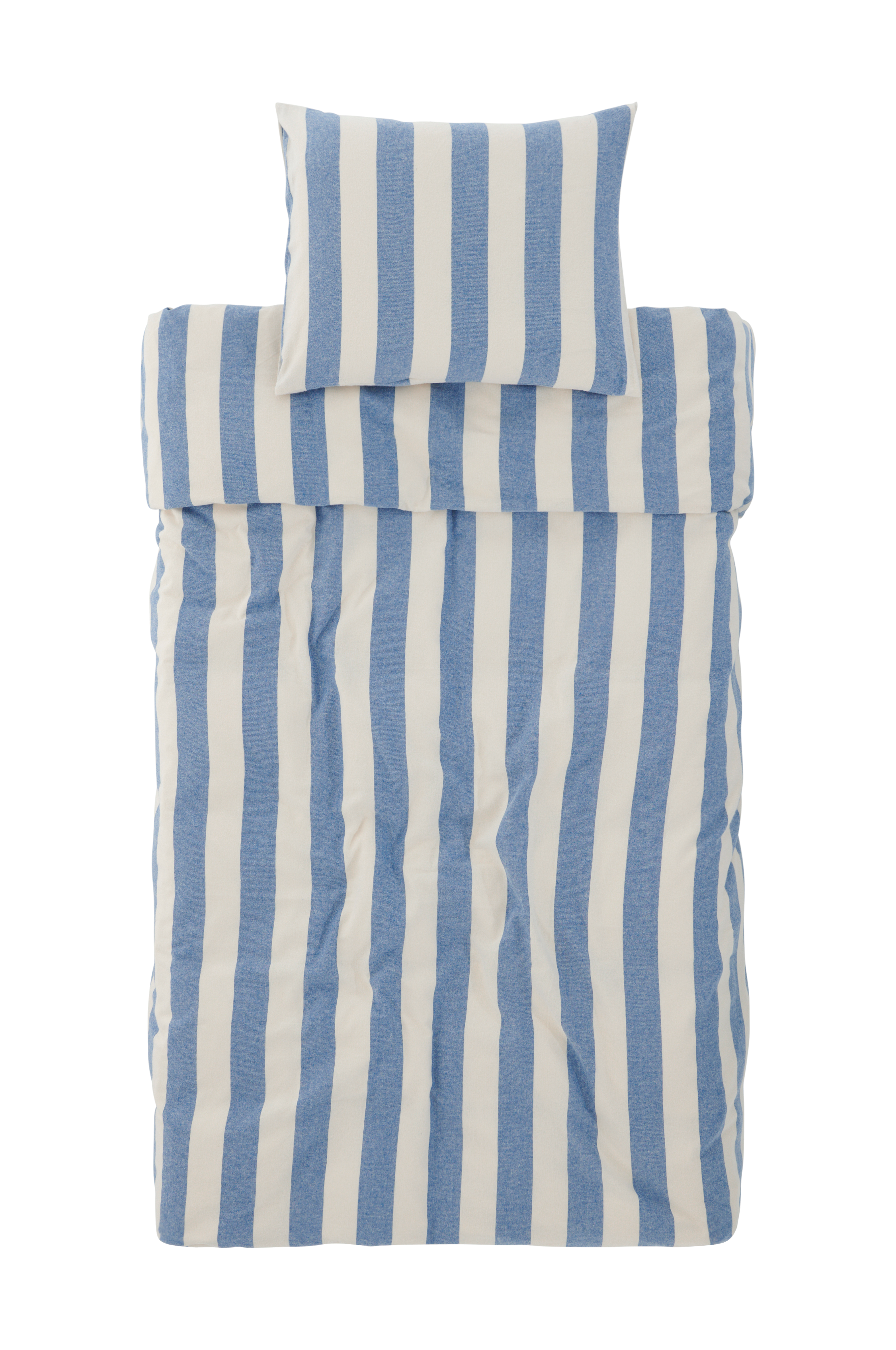 Dynetrekksett Valerie Block Stripe i bomullsflanell, 2 stk.