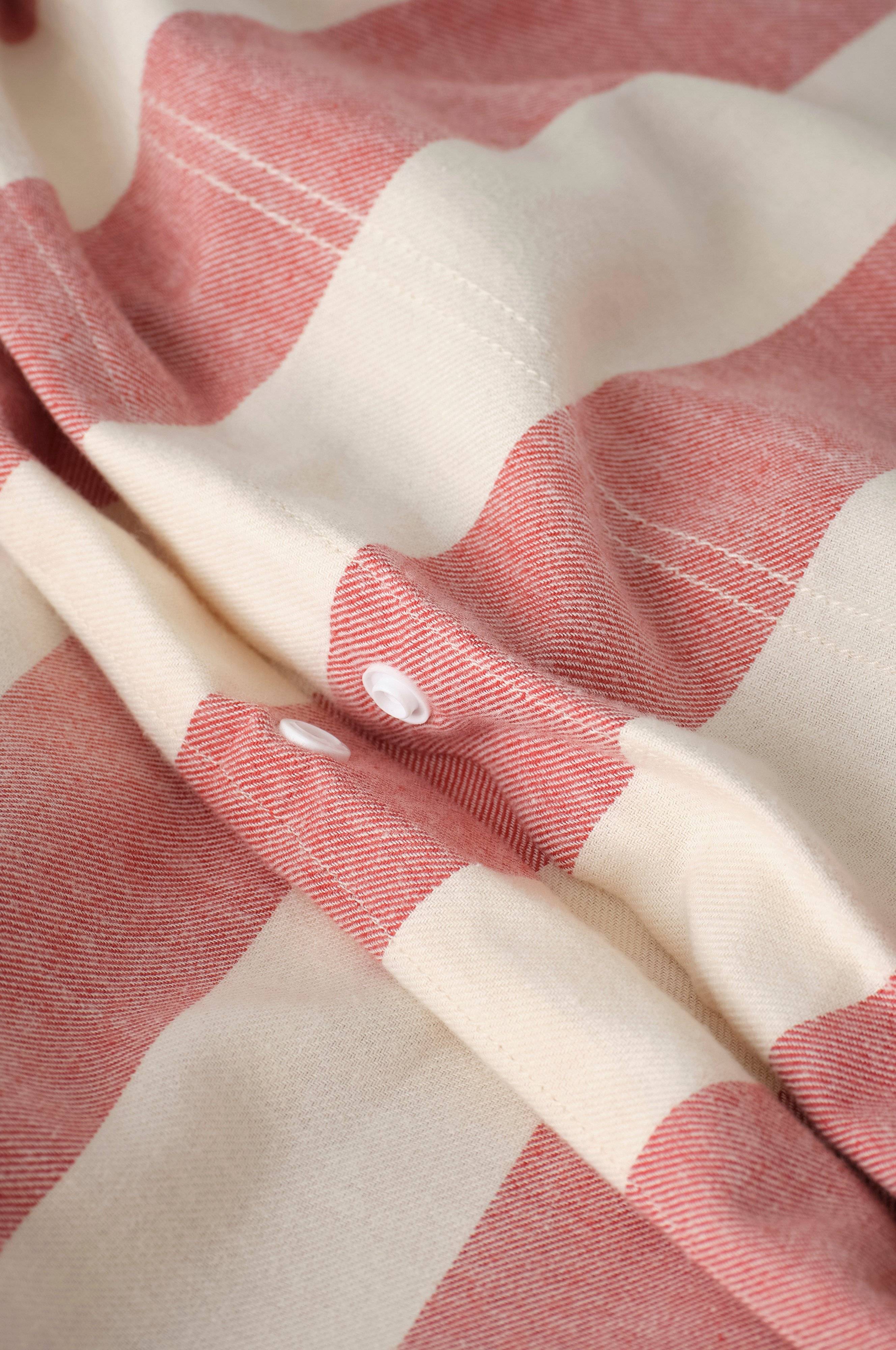 Dynetrekksett Valerie Block Stripe i bomullsflanell, 2 stk.