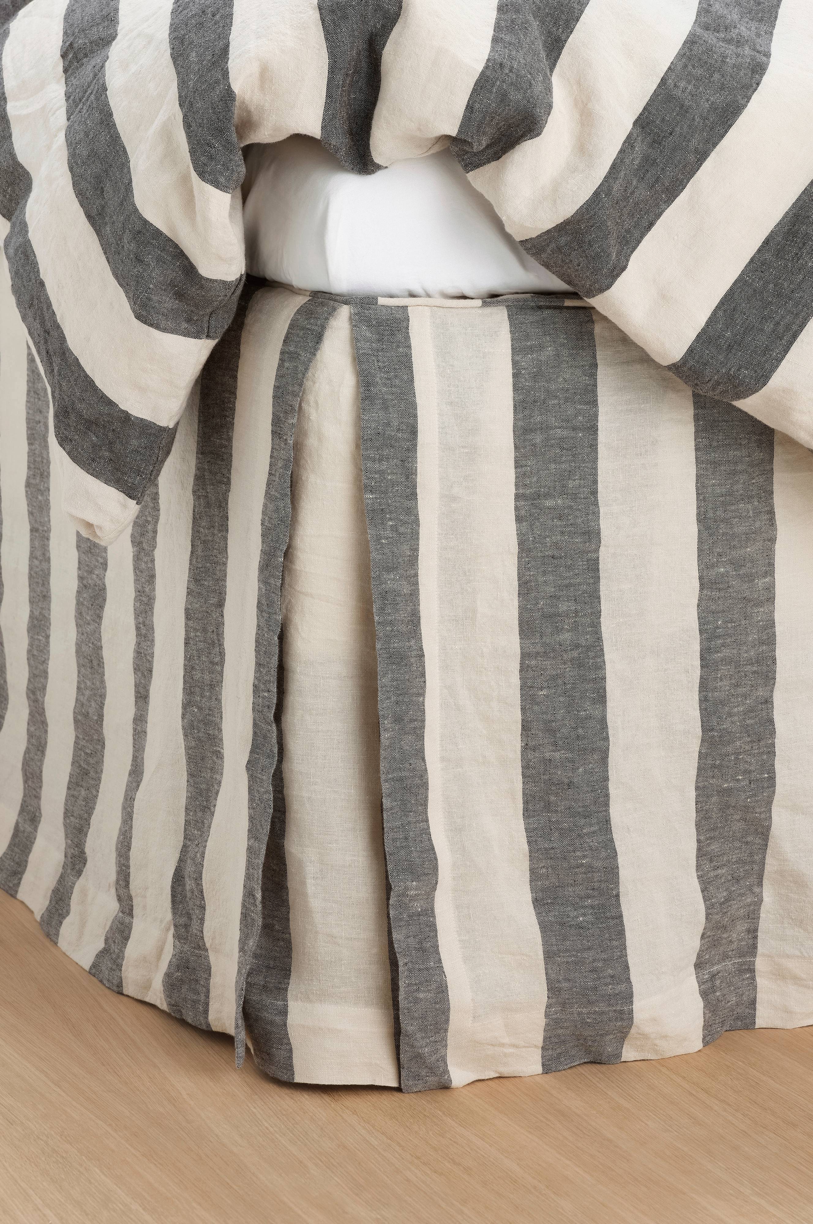 Sengekappe Candice Block Stripe i bomull høyde 52 cm