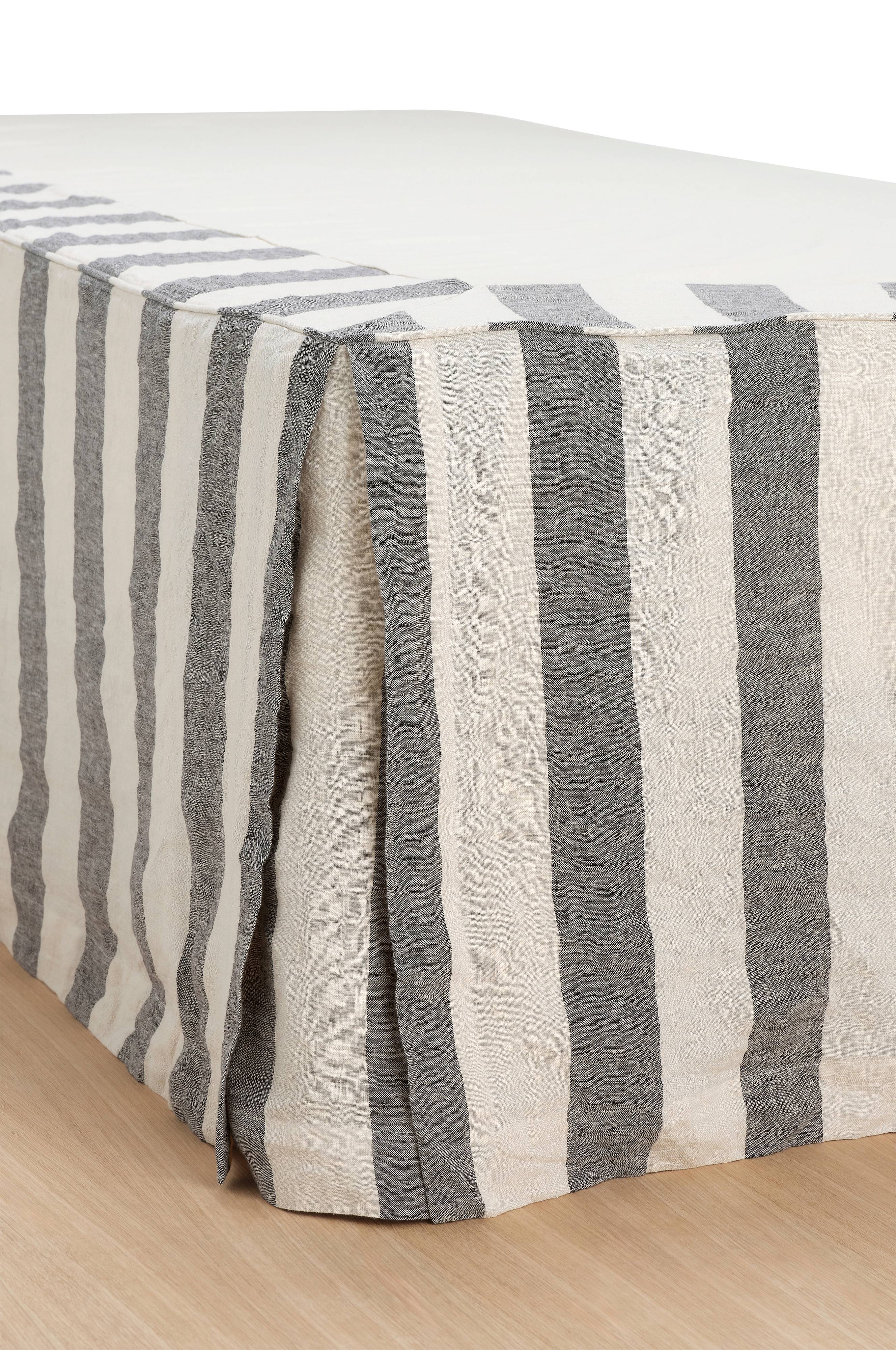 Sengekappe Candice Block Stripe i bomull høyde 52 cm