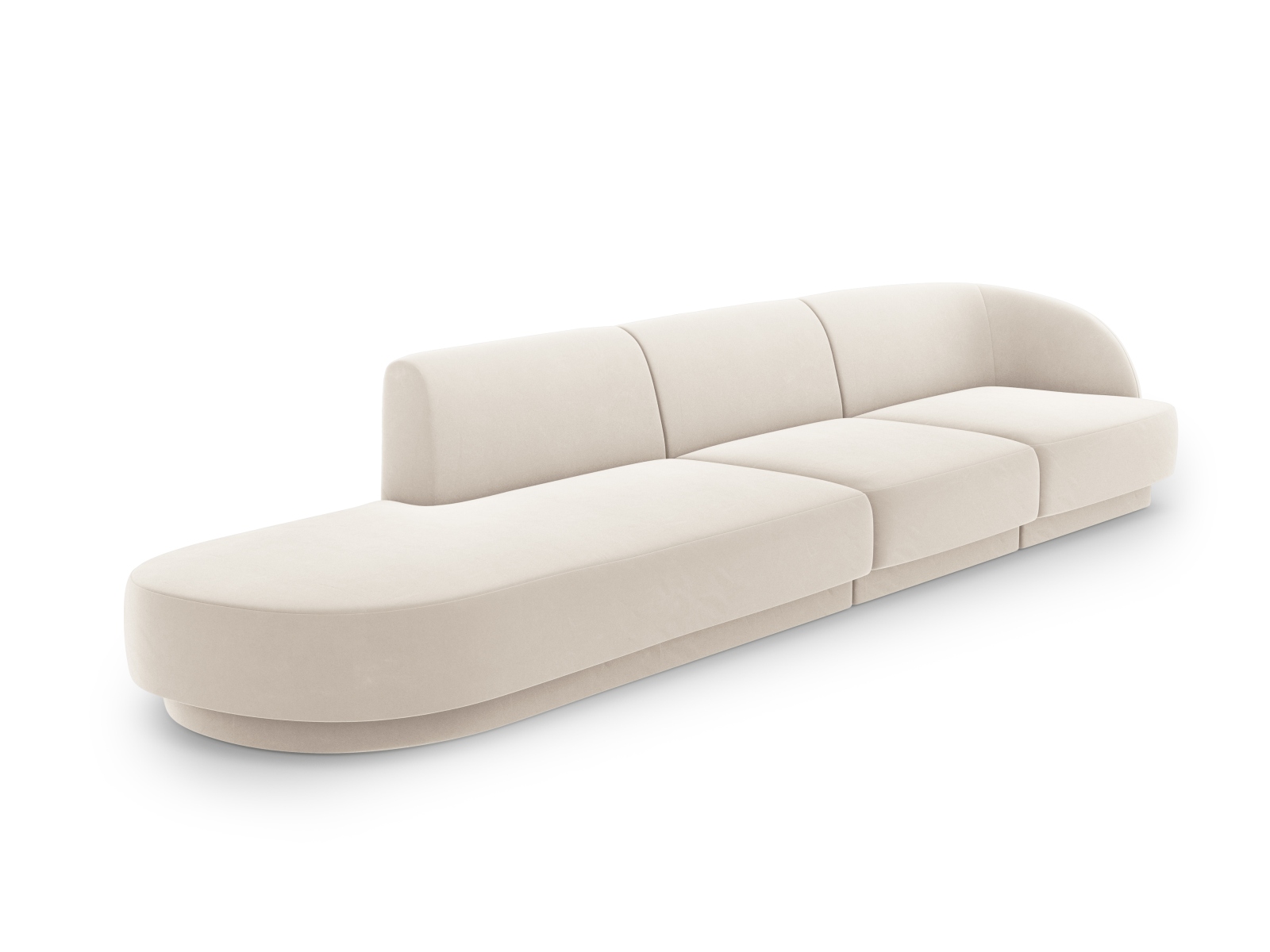 Left Velvet Sofa, "Miley", 4 Seats, 323x90x70