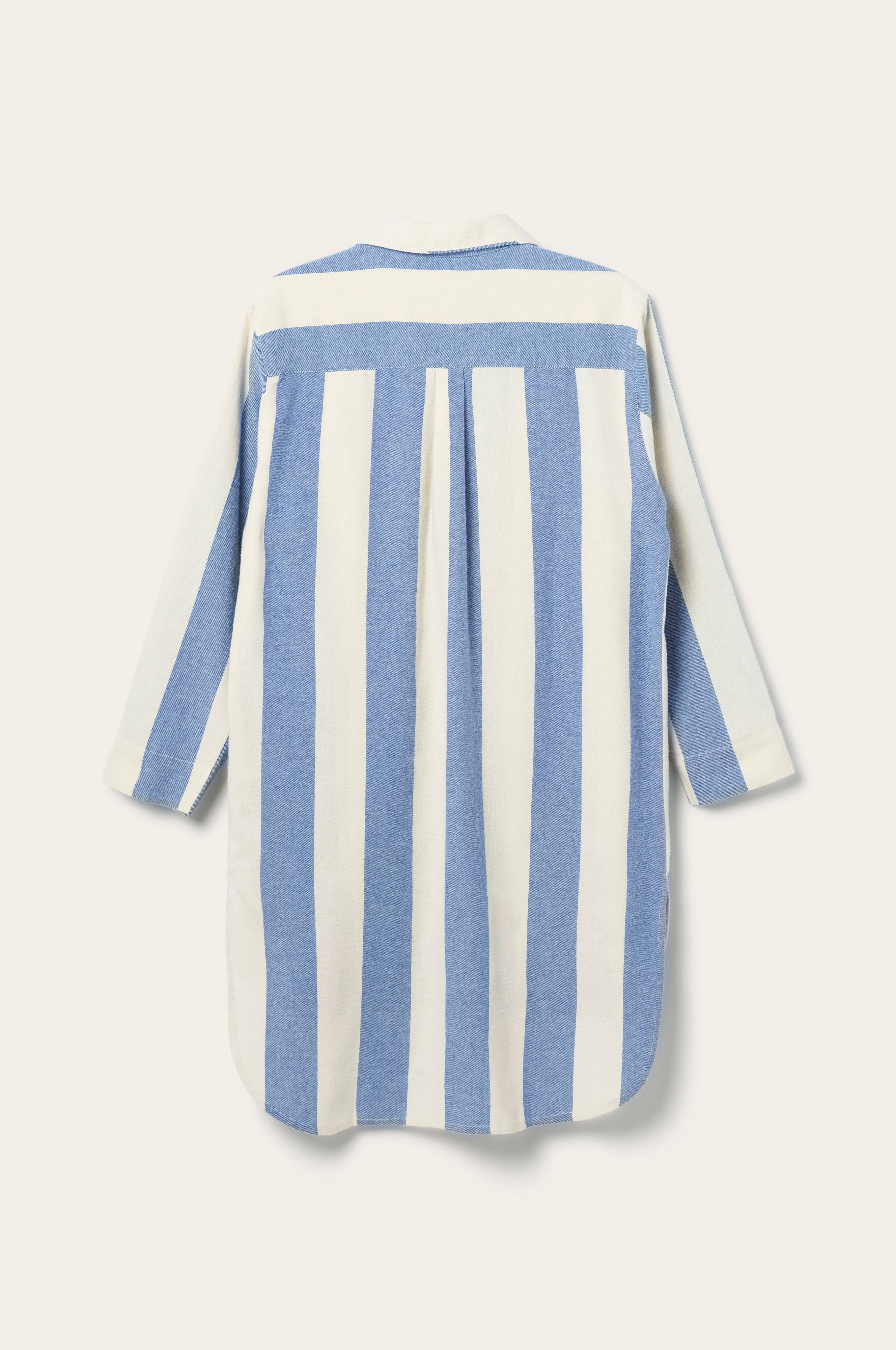Nattskjorte Valerie Block Stripe i bomullsflanell