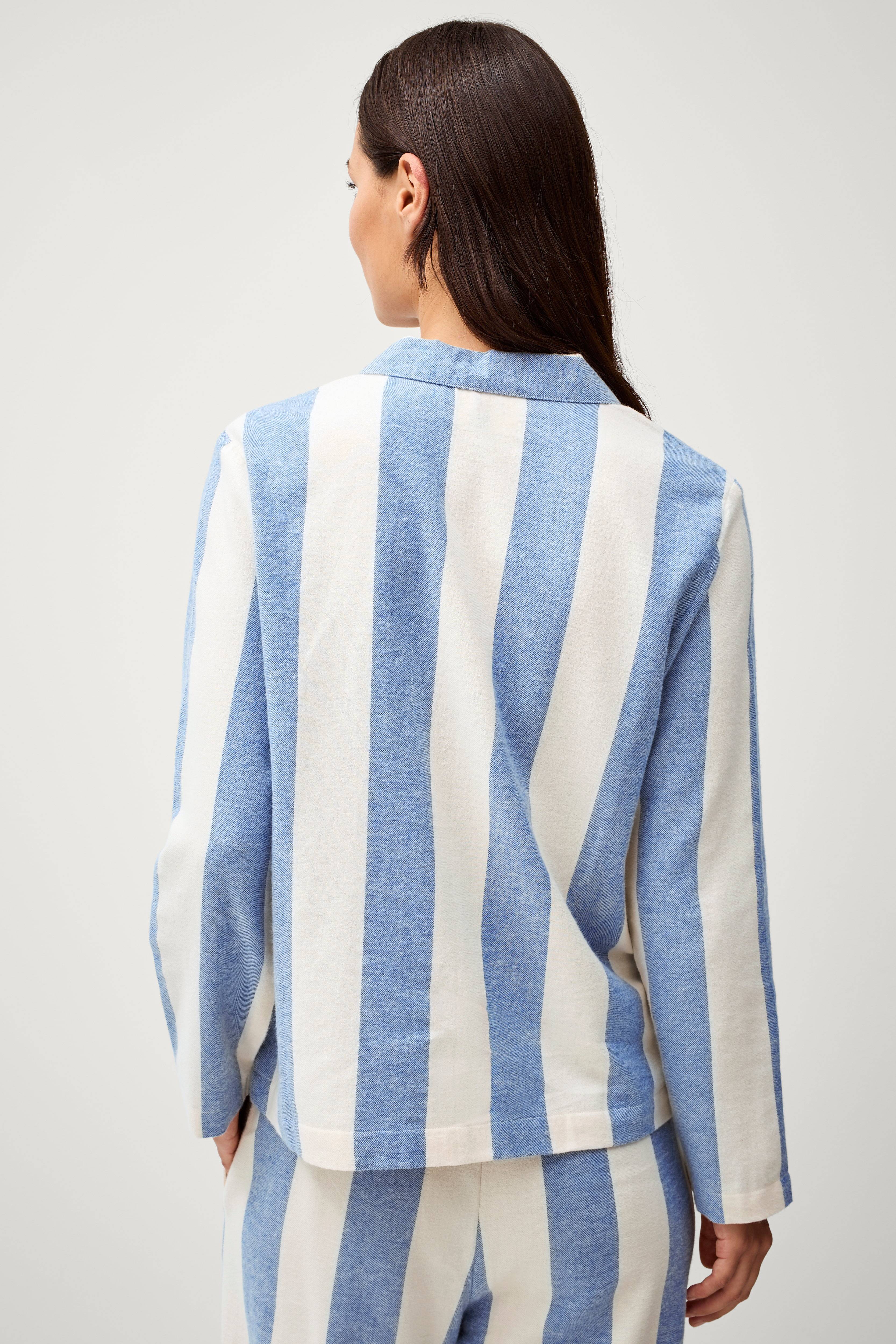 Pysjamasskjorte Valerie Block Stripe Long Sleeve
