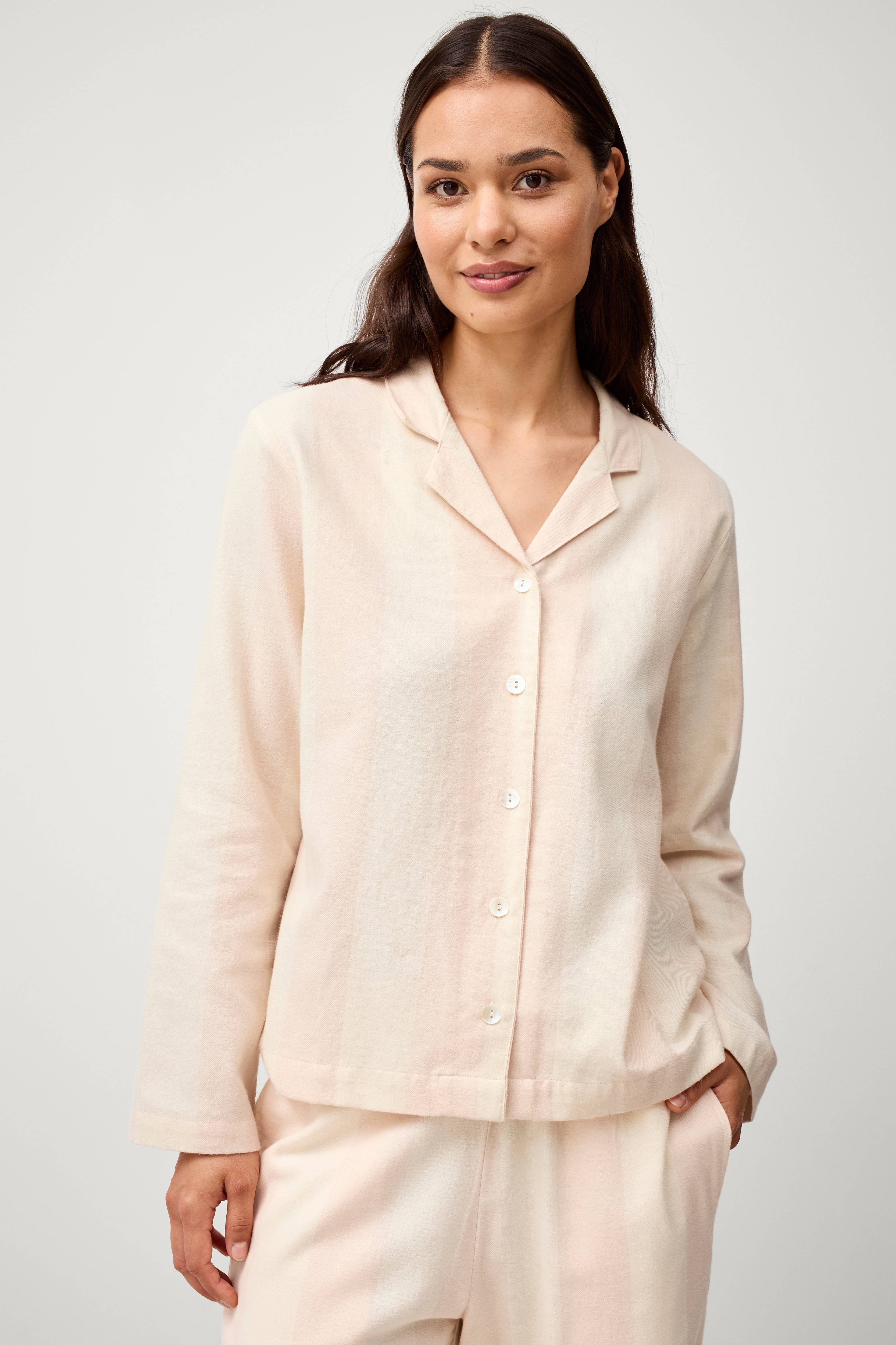 Pysjamasskjorte Valerie Block Stripe Long Sleeve