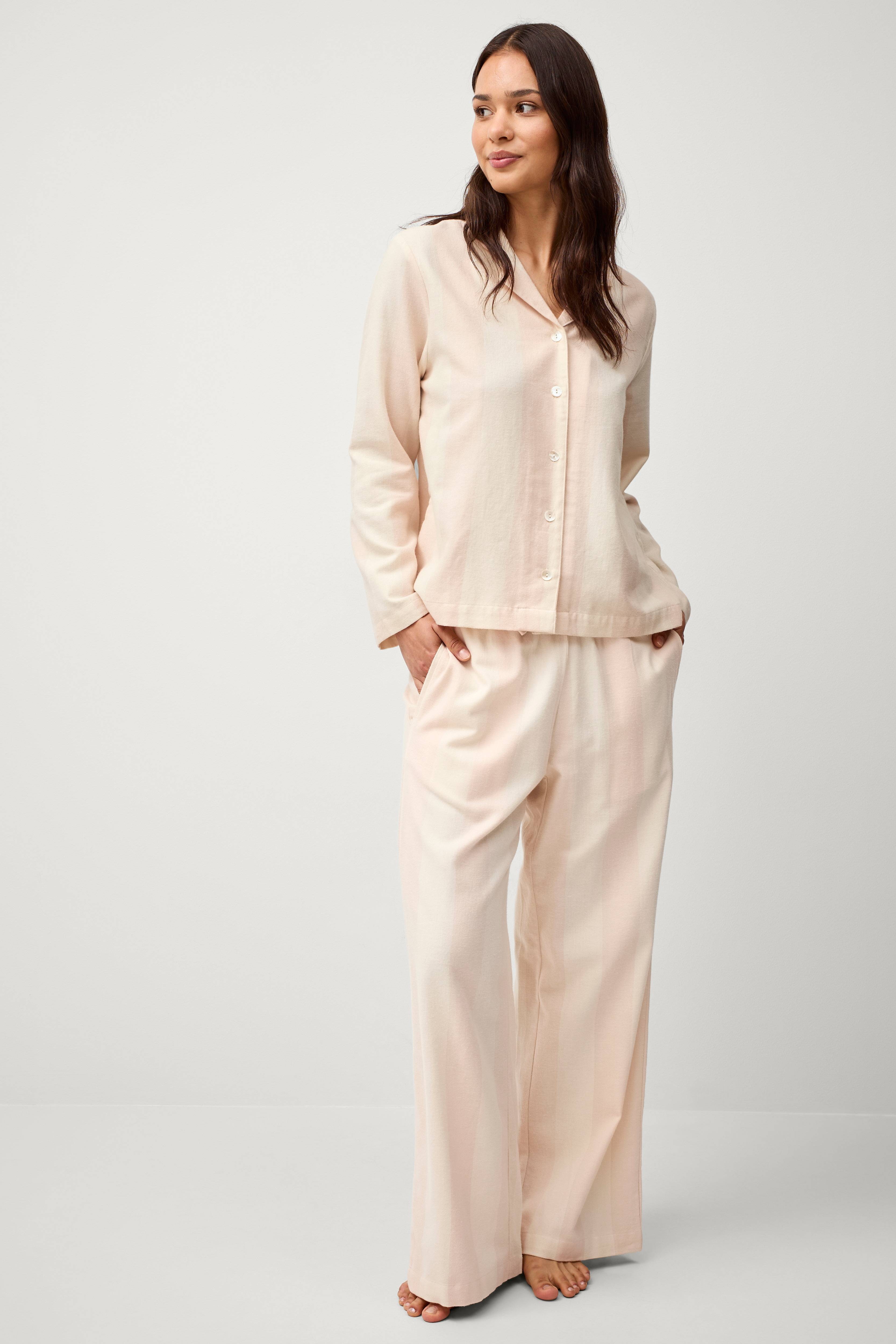 Pysjamasskjorte Valerie Block Stripe Long Sleeve