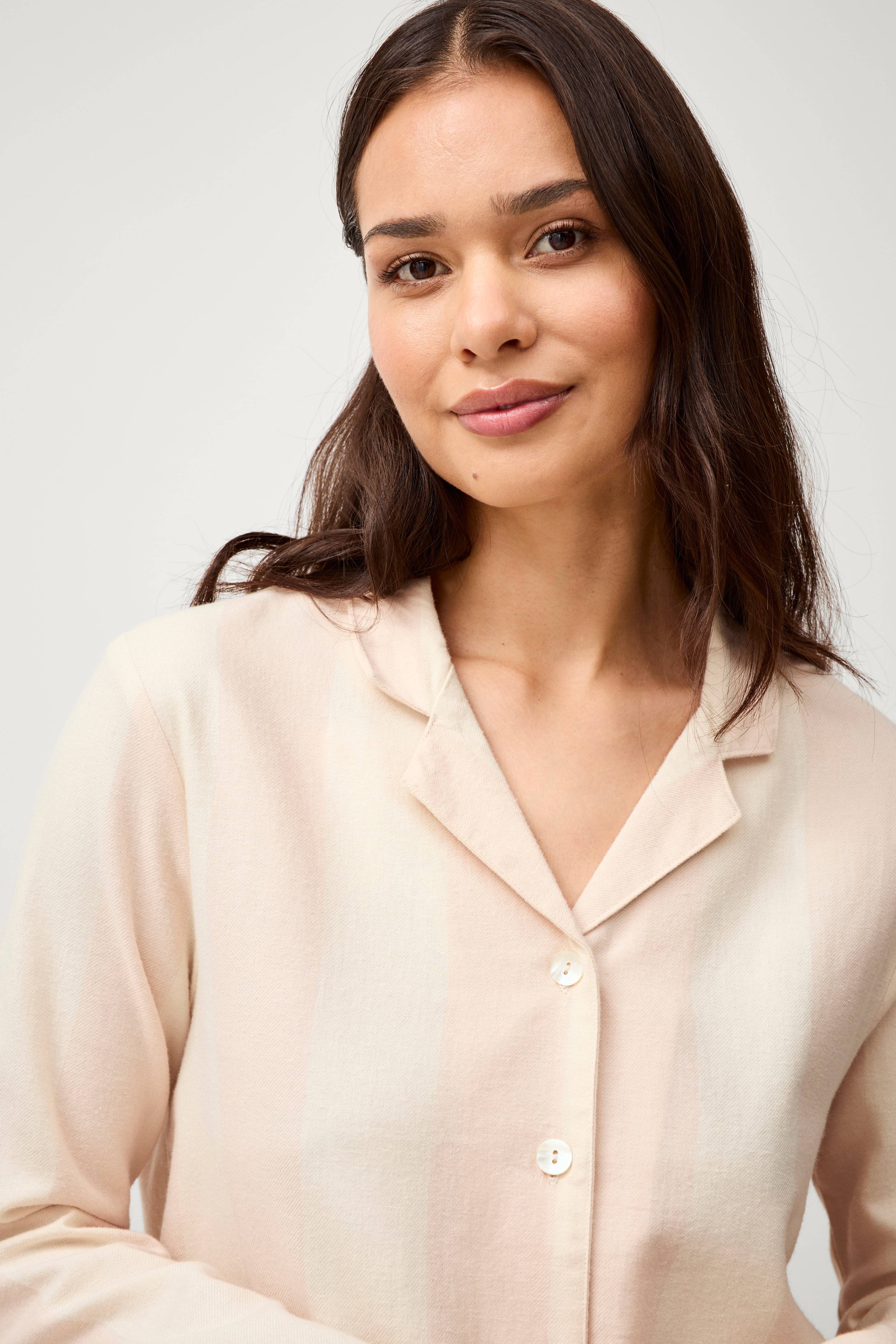 Pysjamasskjorte Valerie Block Stripe Long Sleeve